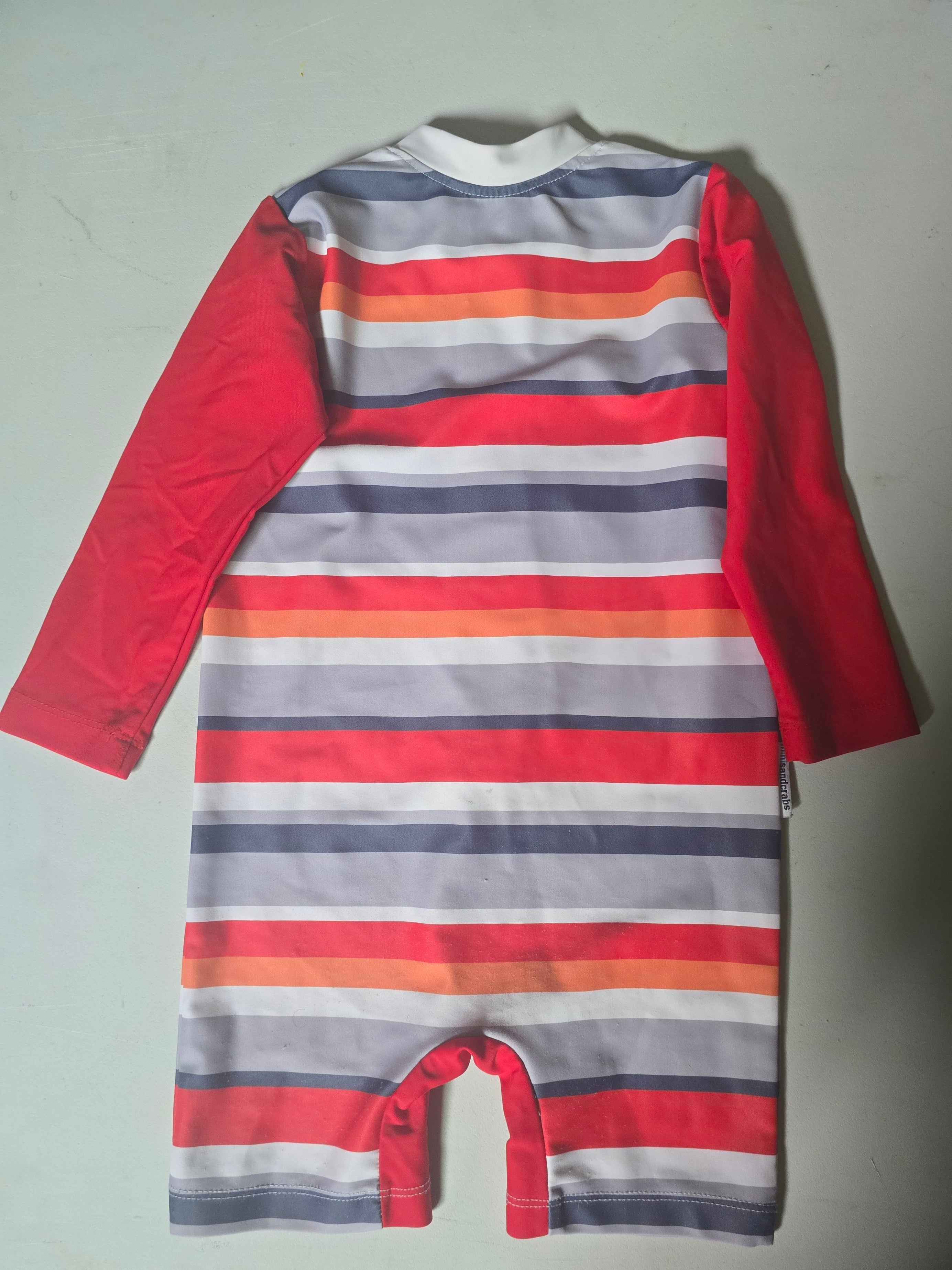 Striped Long-Sleeve One-Piece Swimsuit | 2t