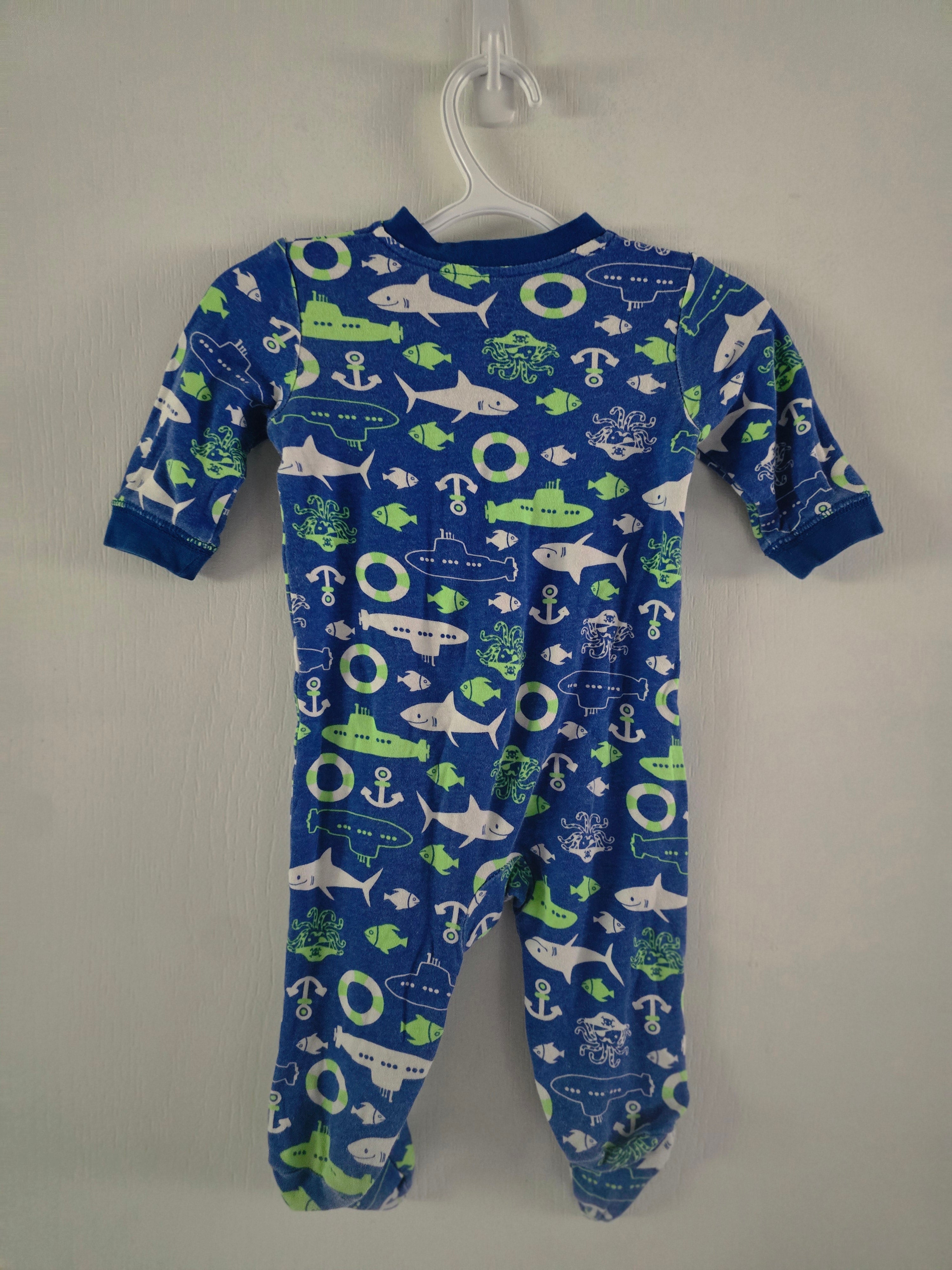 George Ocean Adventure Footed Sleeper - Blue Print | 3-6M