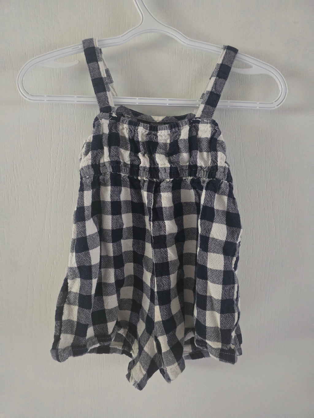 Old Navy Girls Black & White Gingham Ruffle Romper | 2t