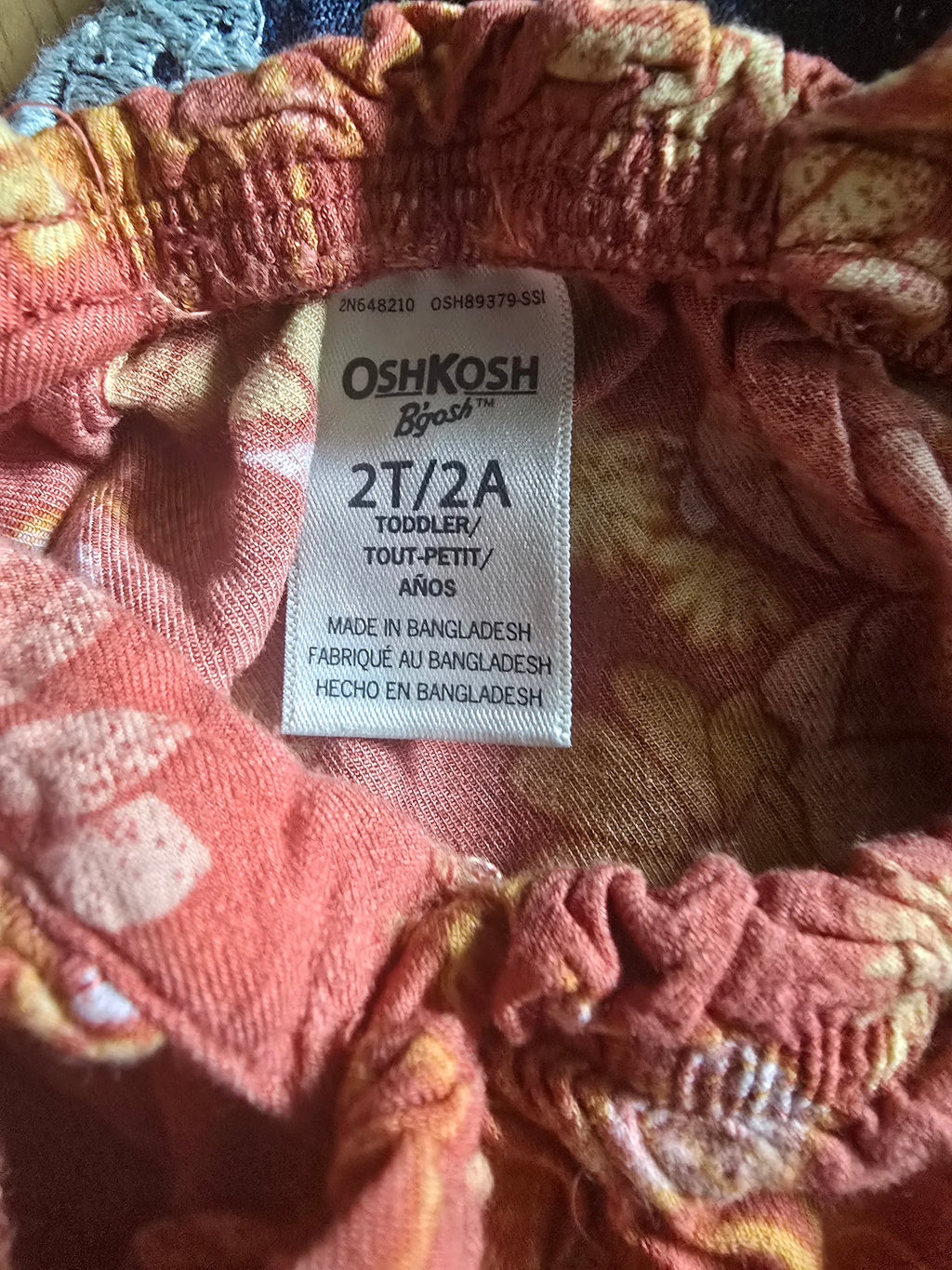 OshKosh Girls Rust Floral Romper | 2t