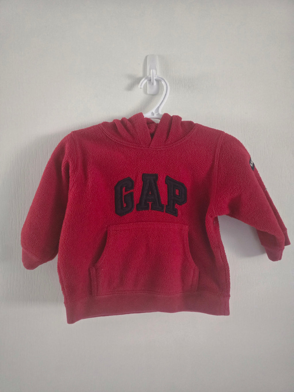 GAP Baby Red Fleece Pullover Hoodie | 12-18 Months