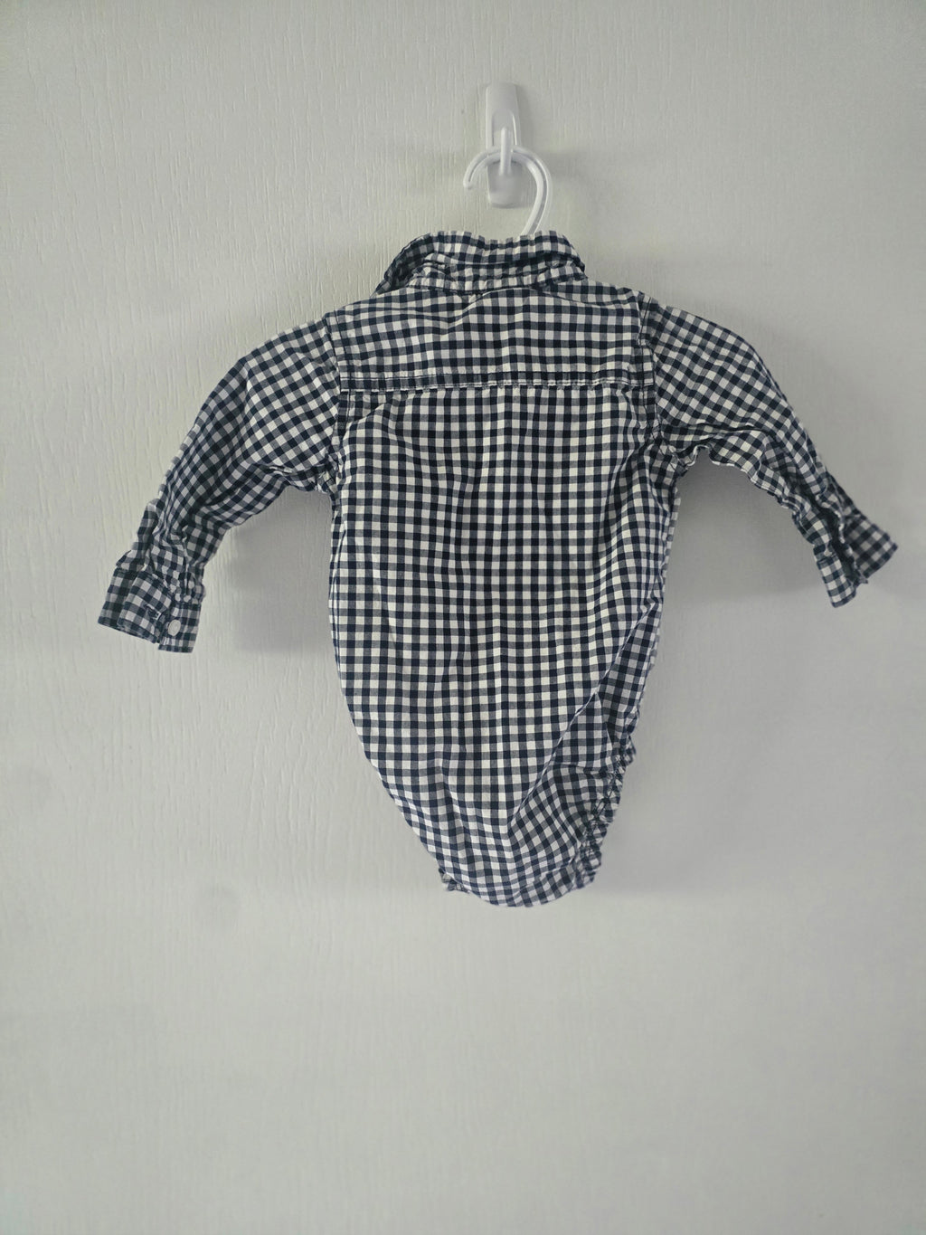 Carter's Navy Gingham Button-Up Bodysuit | 12 month