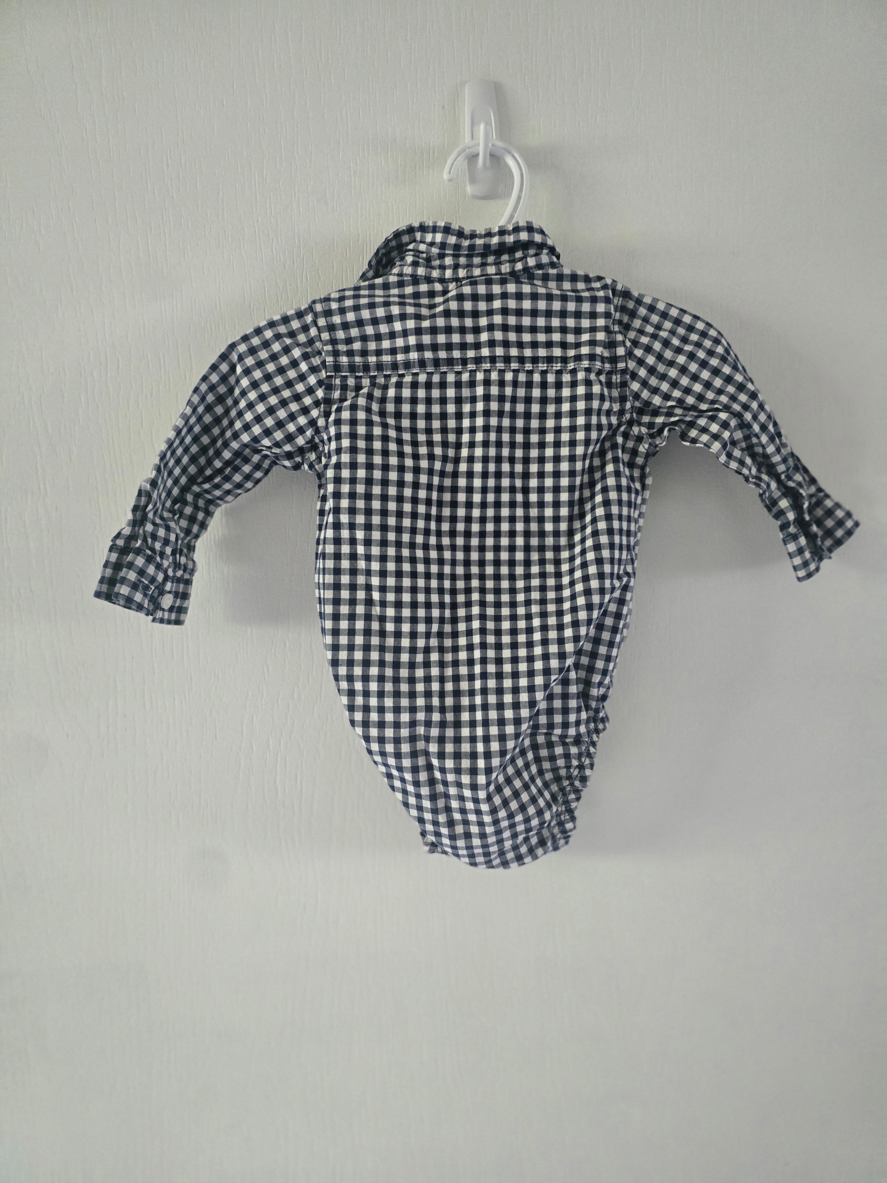 Carter's Navy Gingham Button-Up Bodysuit | 12 month