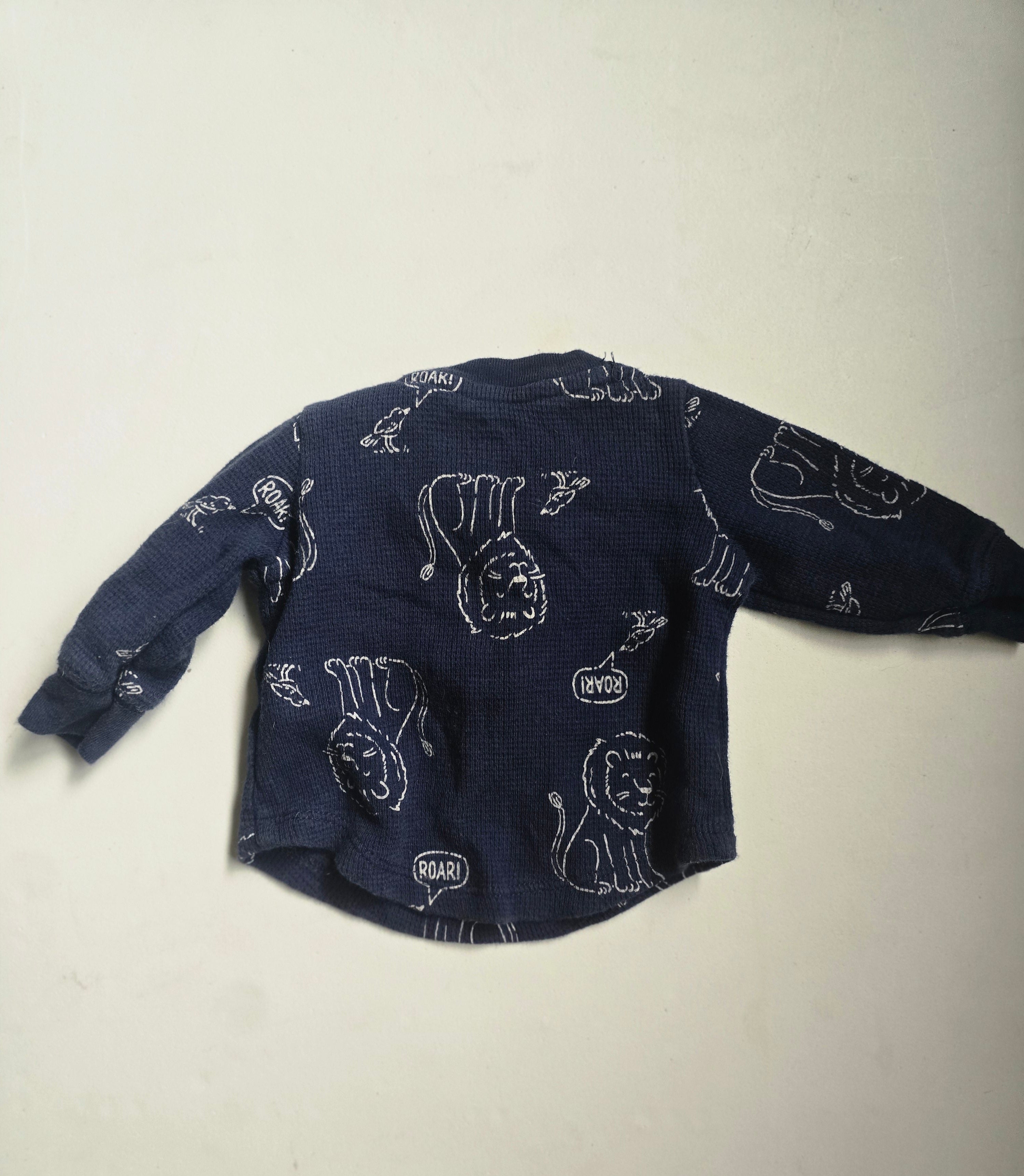 Carter's Lion Print Waffle Knit Henley | Newborn