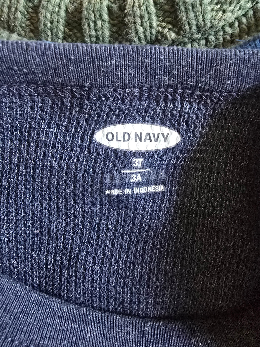 Old Navy, Navy Thermal Long Sleeve Shirt | 3T