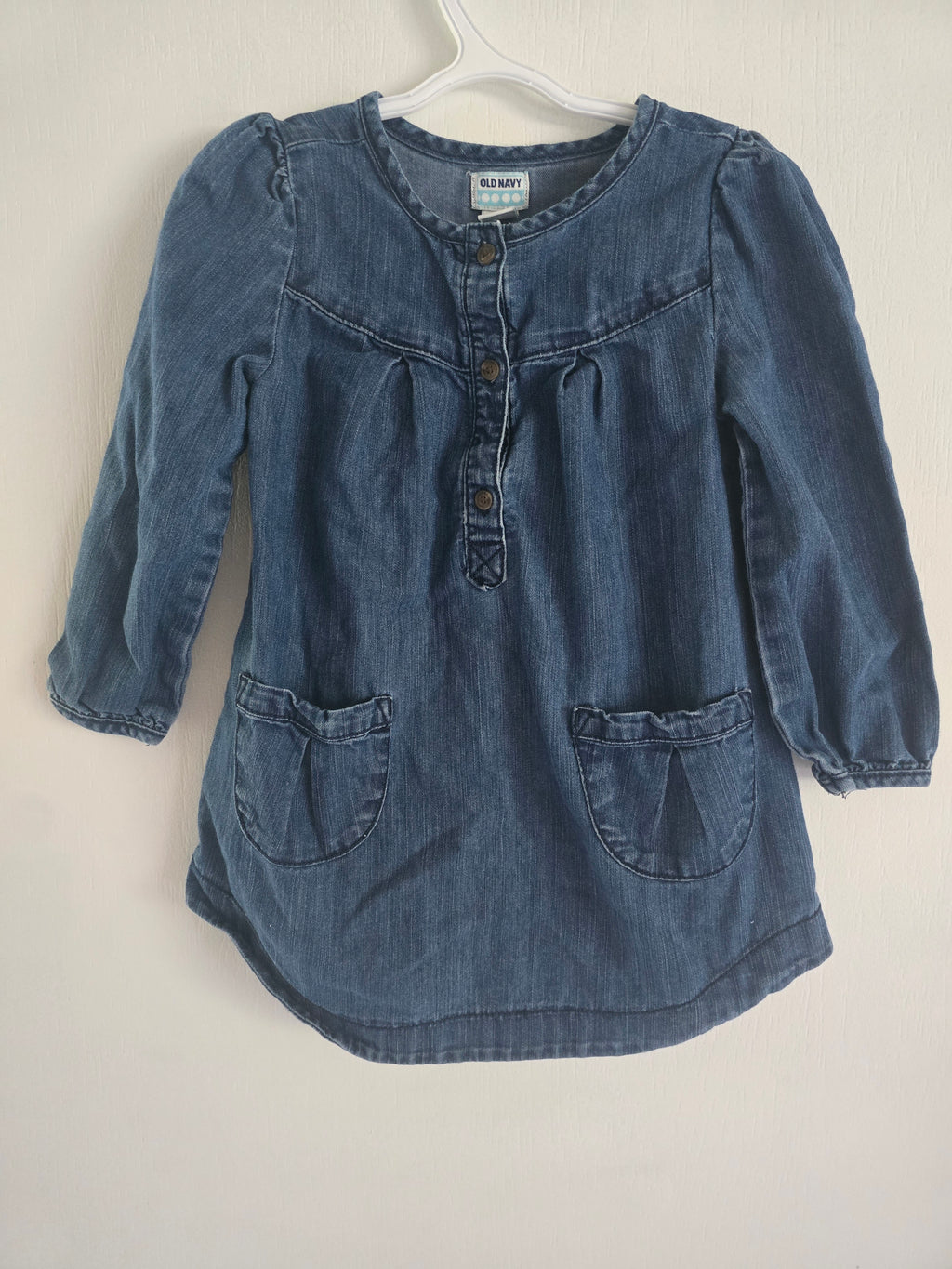 Old Navy Denim-Look Long Sleeve Dress | 3t