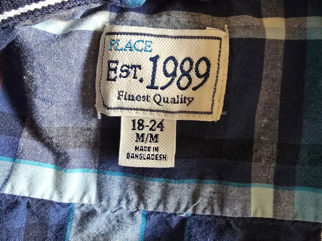 The Children's Place Blue Plaid Button-Up Shirt | 18-24 month