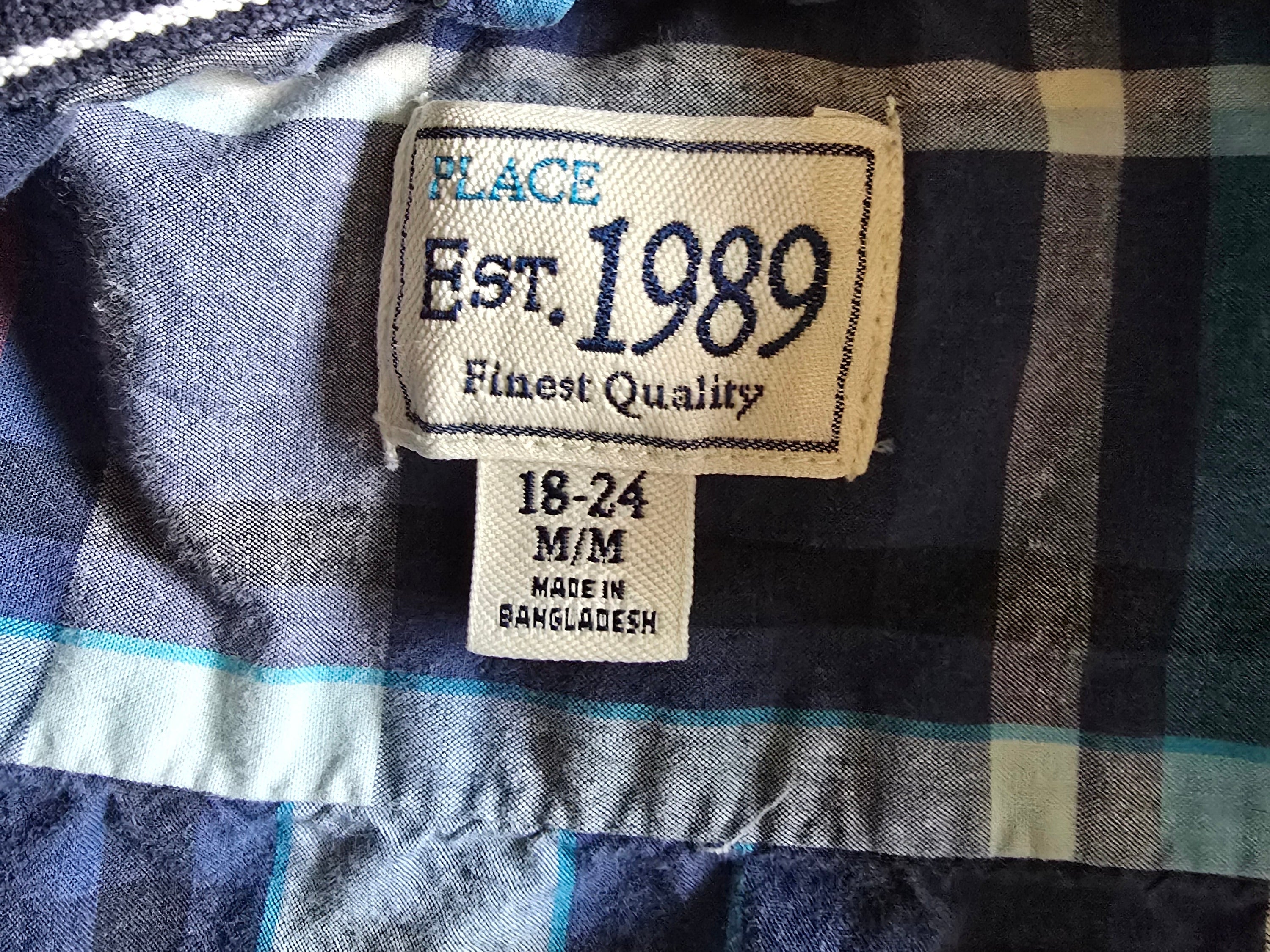The Children's Place Blue Plaid Button-Up Shirt | 18-24 month