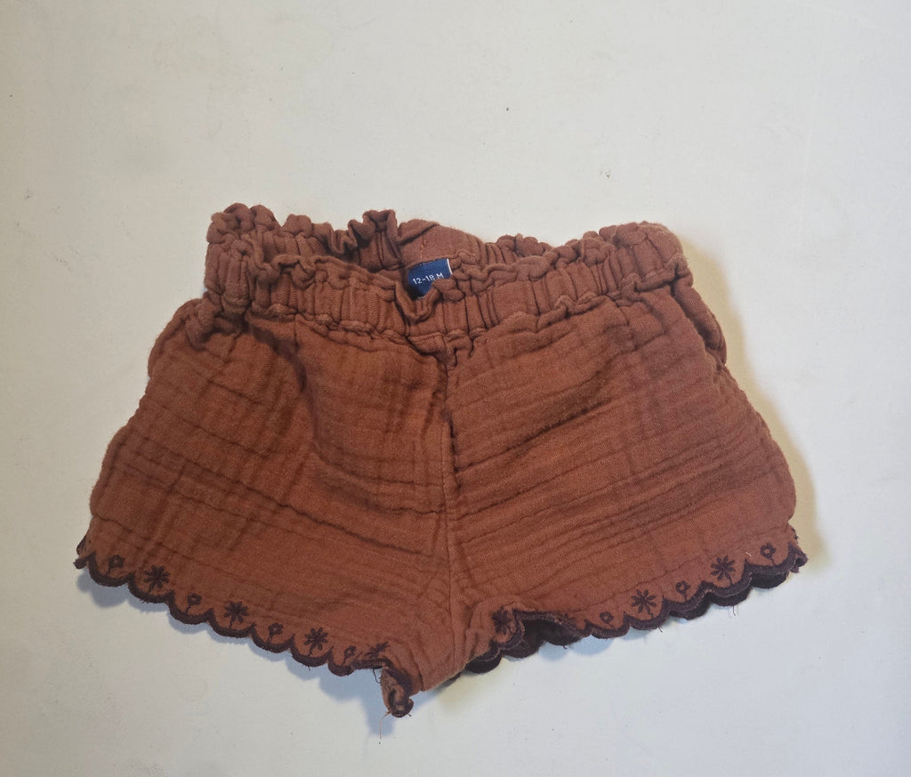Old Navy Embroidered Gauze Shorts | 12-18 month