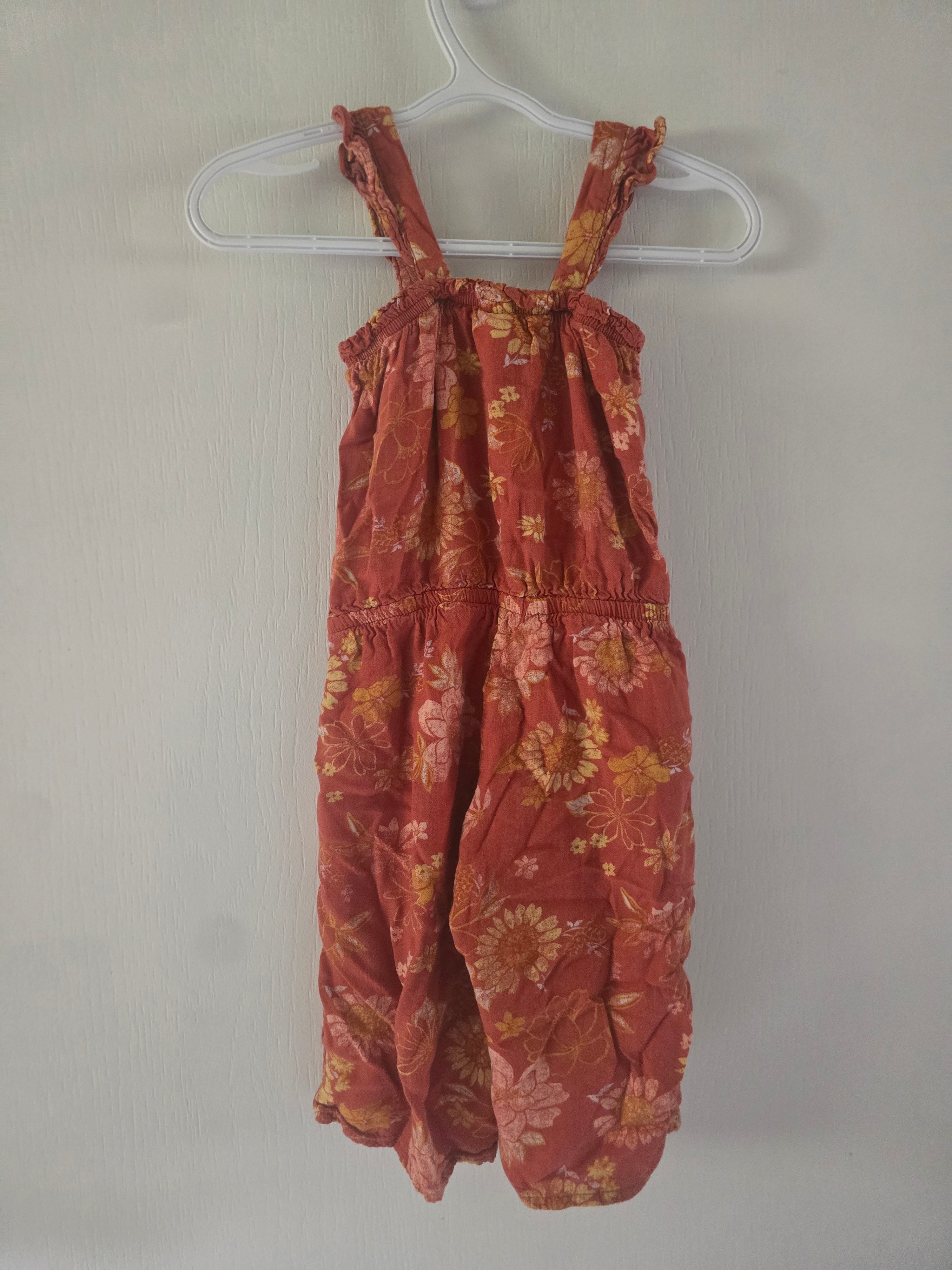 OshKosh Girls Rust Floral Romper | 2t