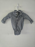 Carter's Navy Gingham Button-Up Bodysuit | 12 month