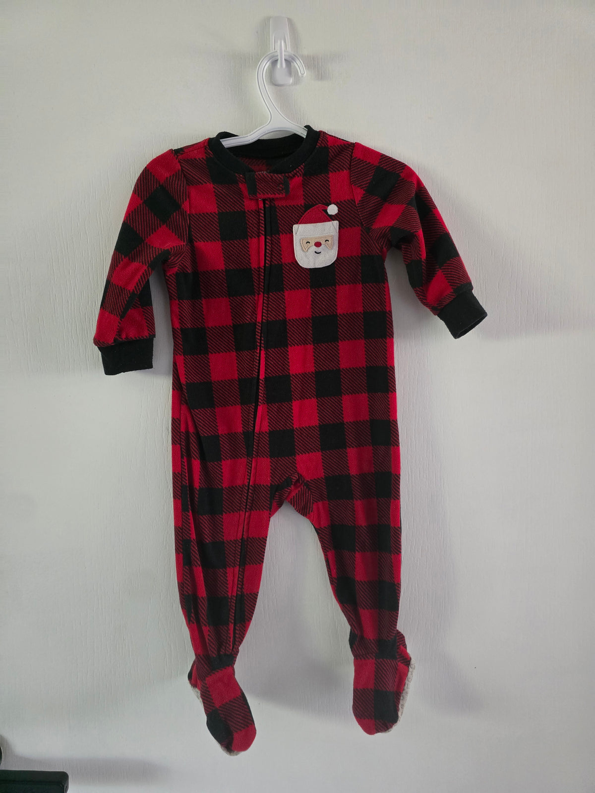 Carter’s Buffalo Plaid Santa Footed Sleeper | 12M