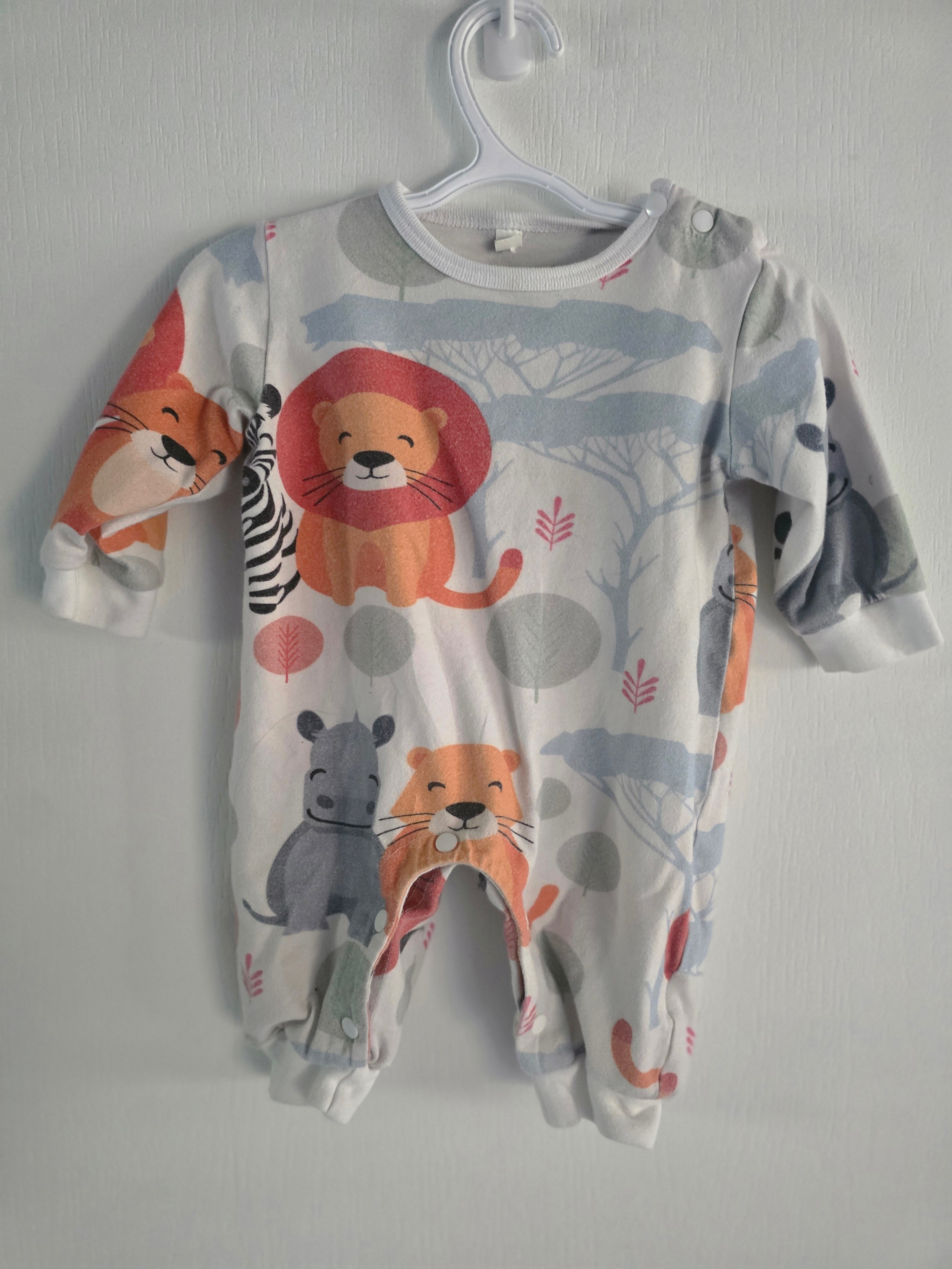 Safari Animal Print Footed Romper | 6-9 Month