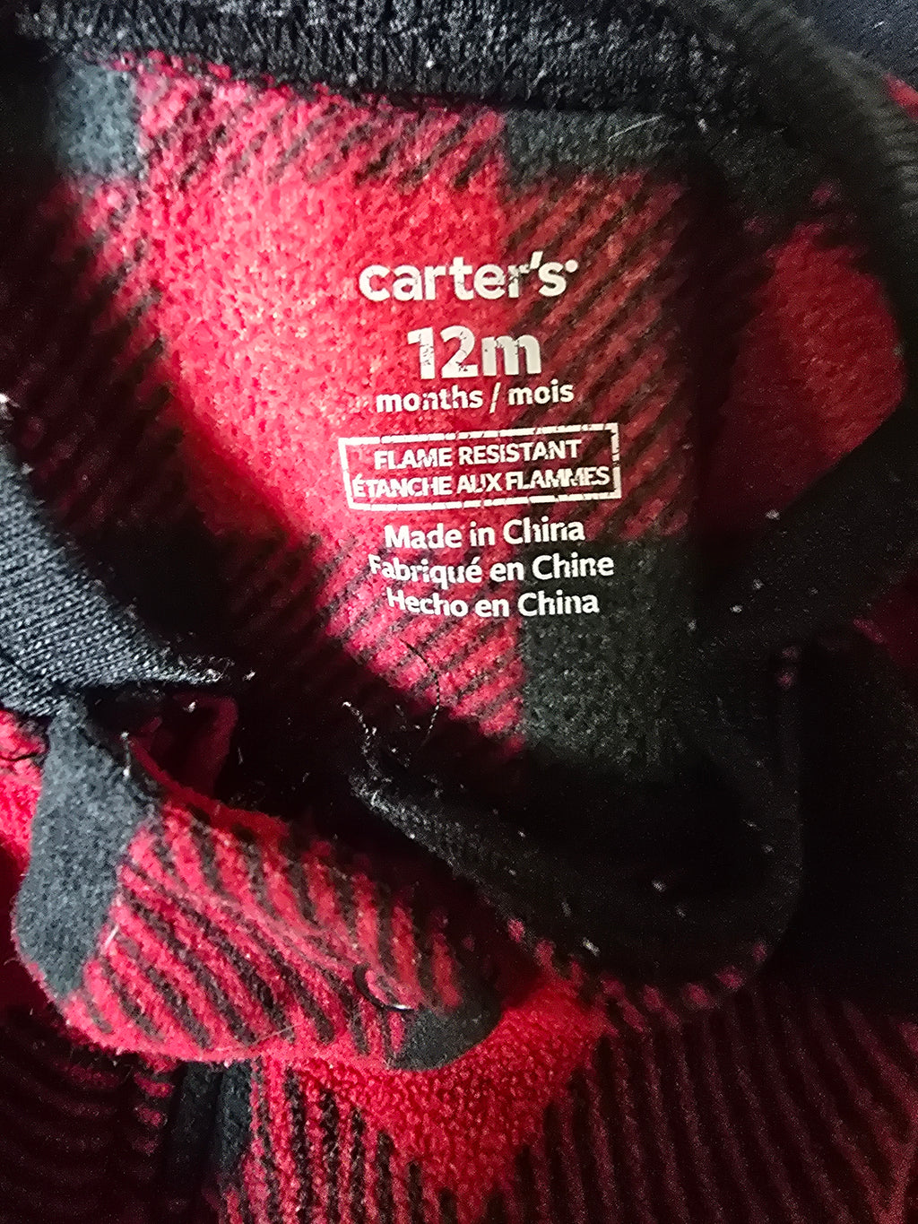 Carter’s Buffalo Plaid Santa Footed Sleeper | 12M