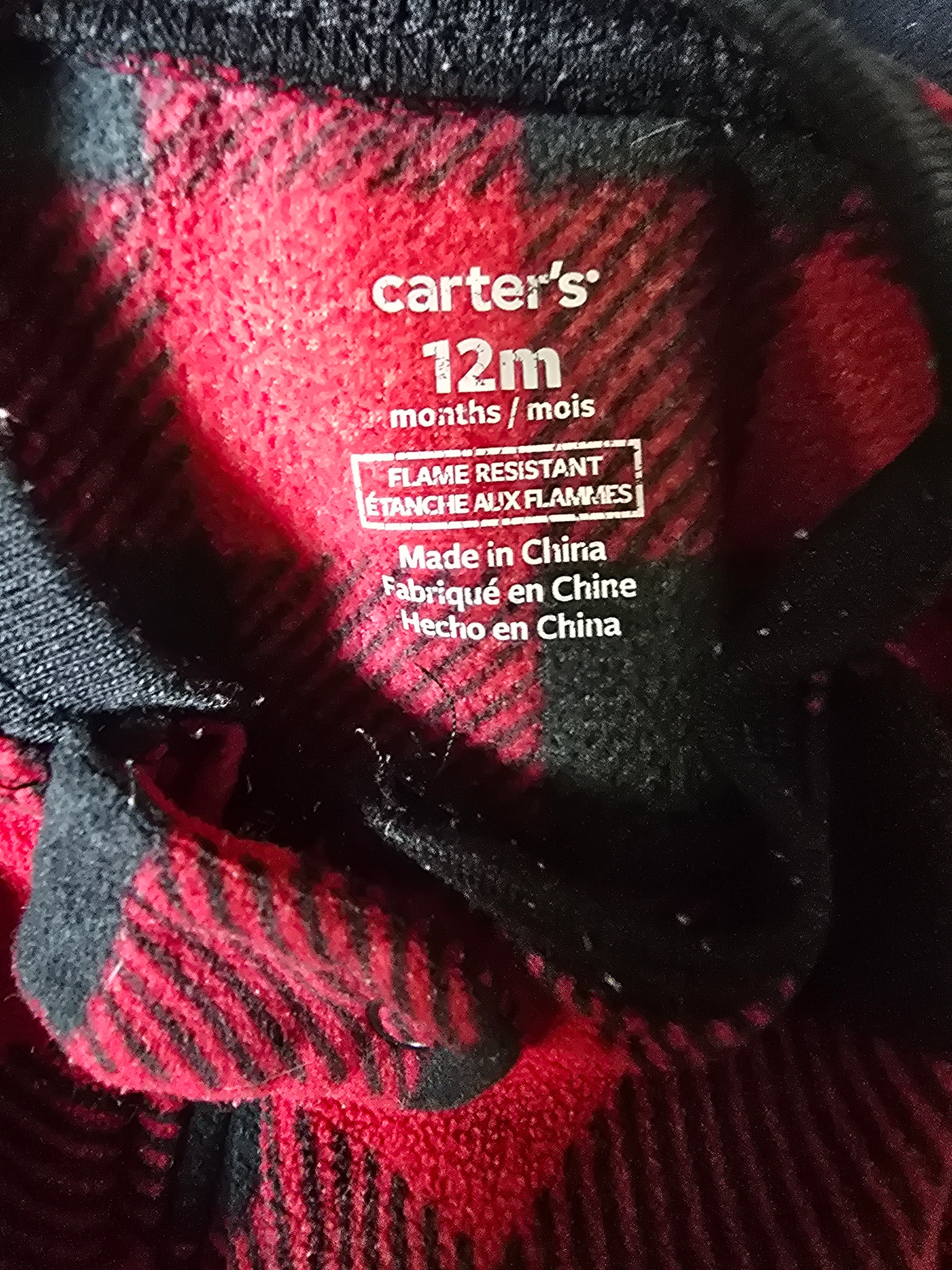 Carter’s Buffalo Plaid Santa Footed Sleeper | 12M