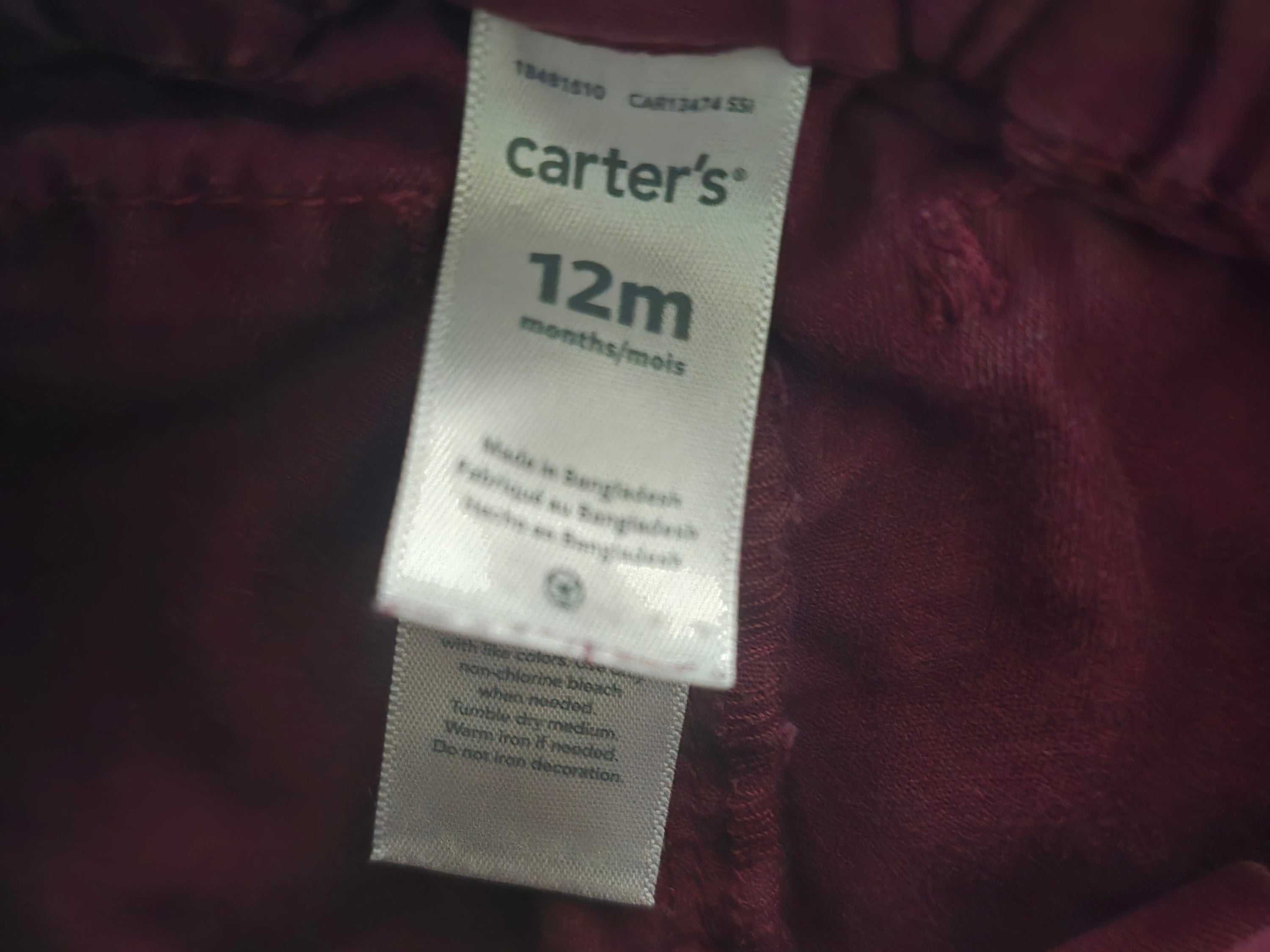 Carter's Burgundy Pants | 12 Months