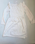Carter's White Knit Sweater Dress with Ruffle Shoulders | 3T