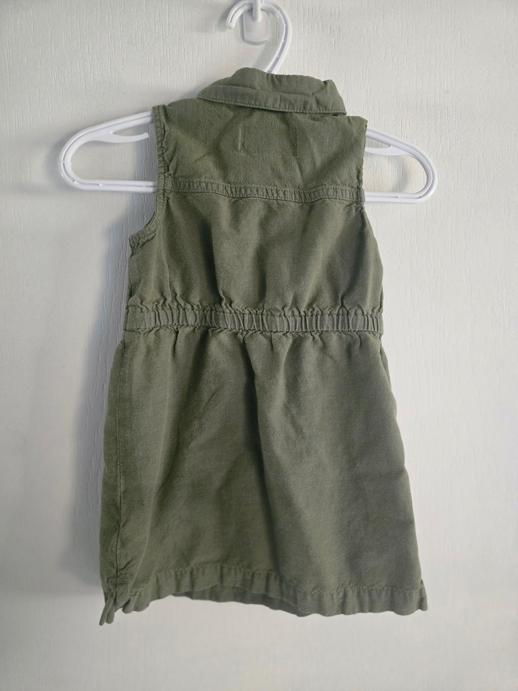 Old Navy Olive Green Sleeveless Shirt Dress | 2T