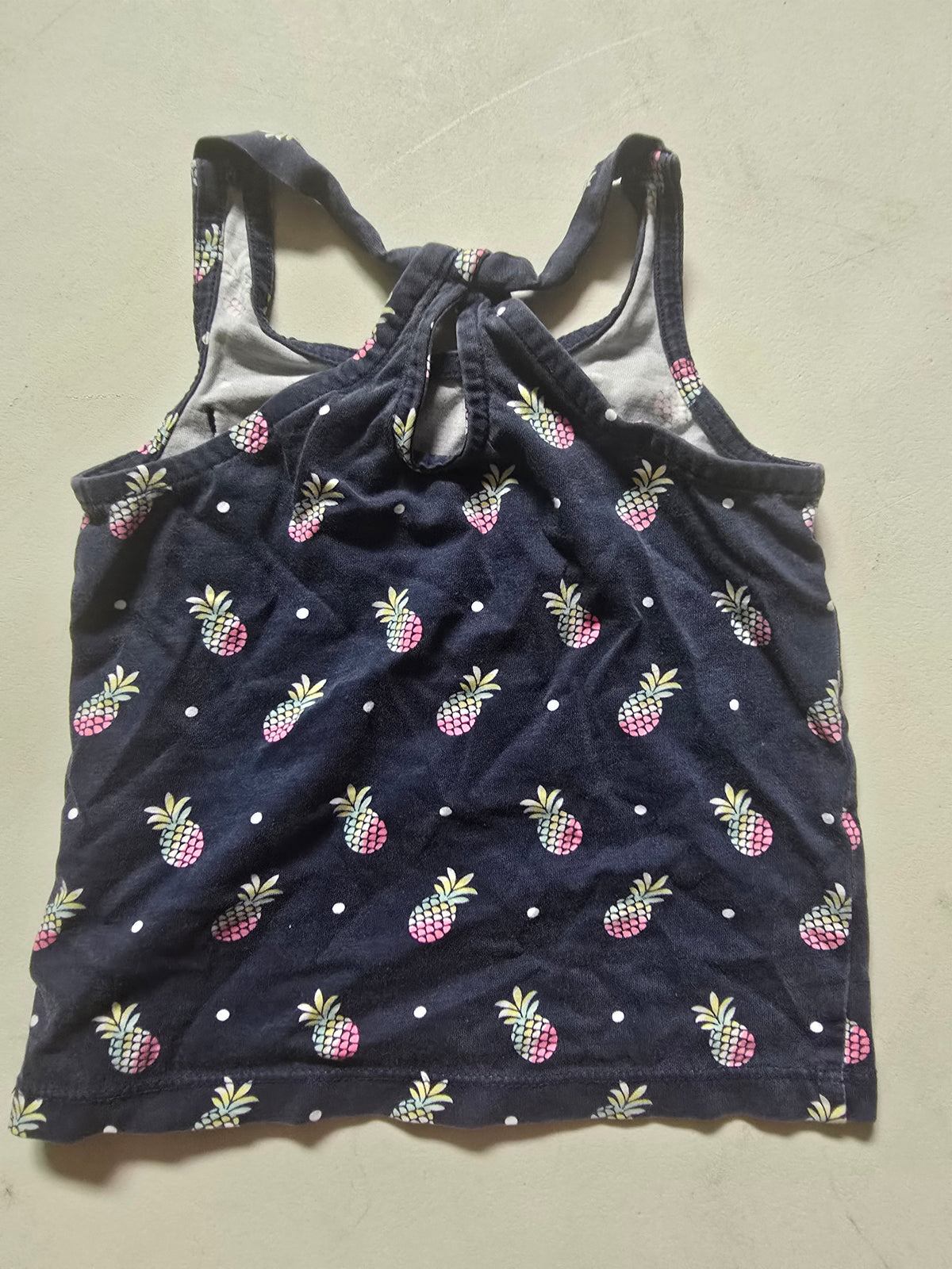 OshKosh Girls Navy Pineapple Print Tank | 2t