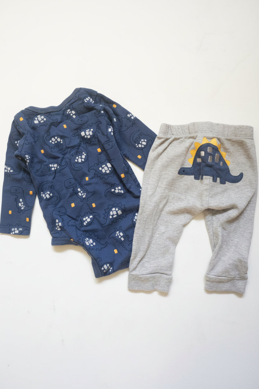 Pekkle Dinosaur Bodysuit & Pants Set | 9 Month