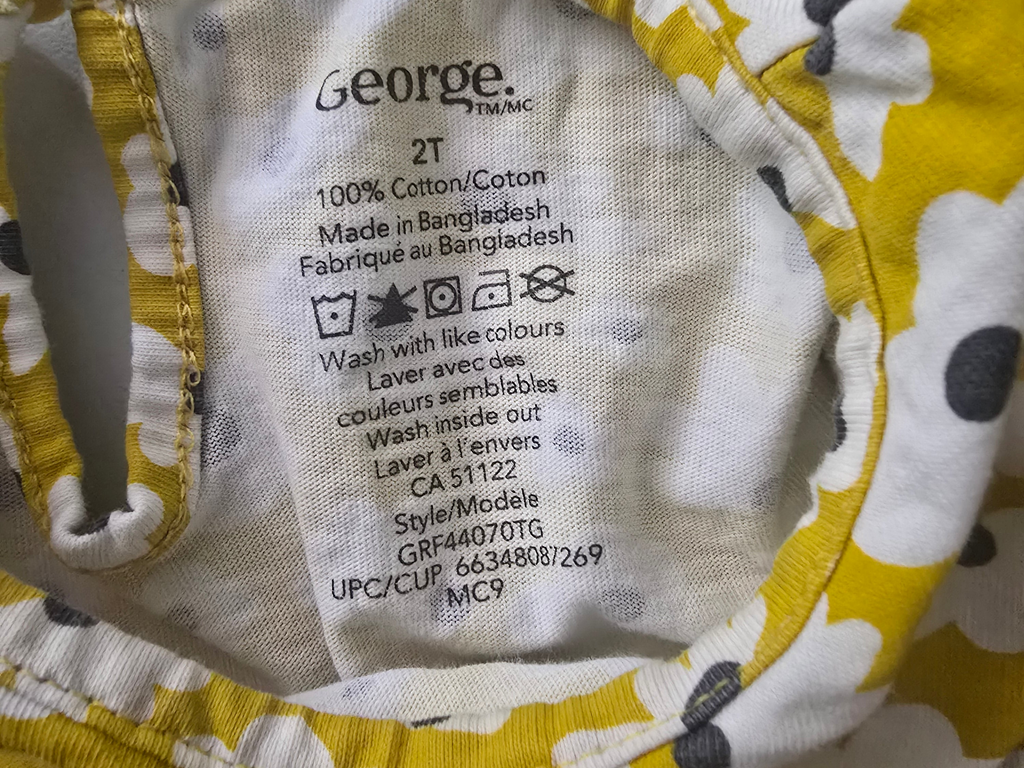George Yellow Floral Toddler Dress | 2t