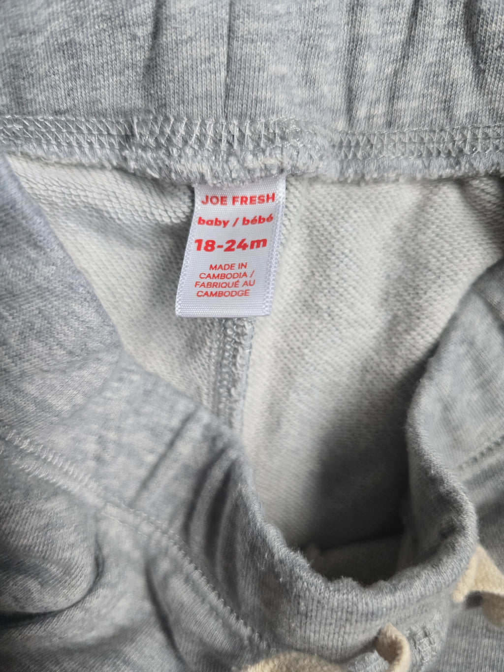 Joe Fresh Baby Grey Fleece Jogger Sweatpants | 18-24M