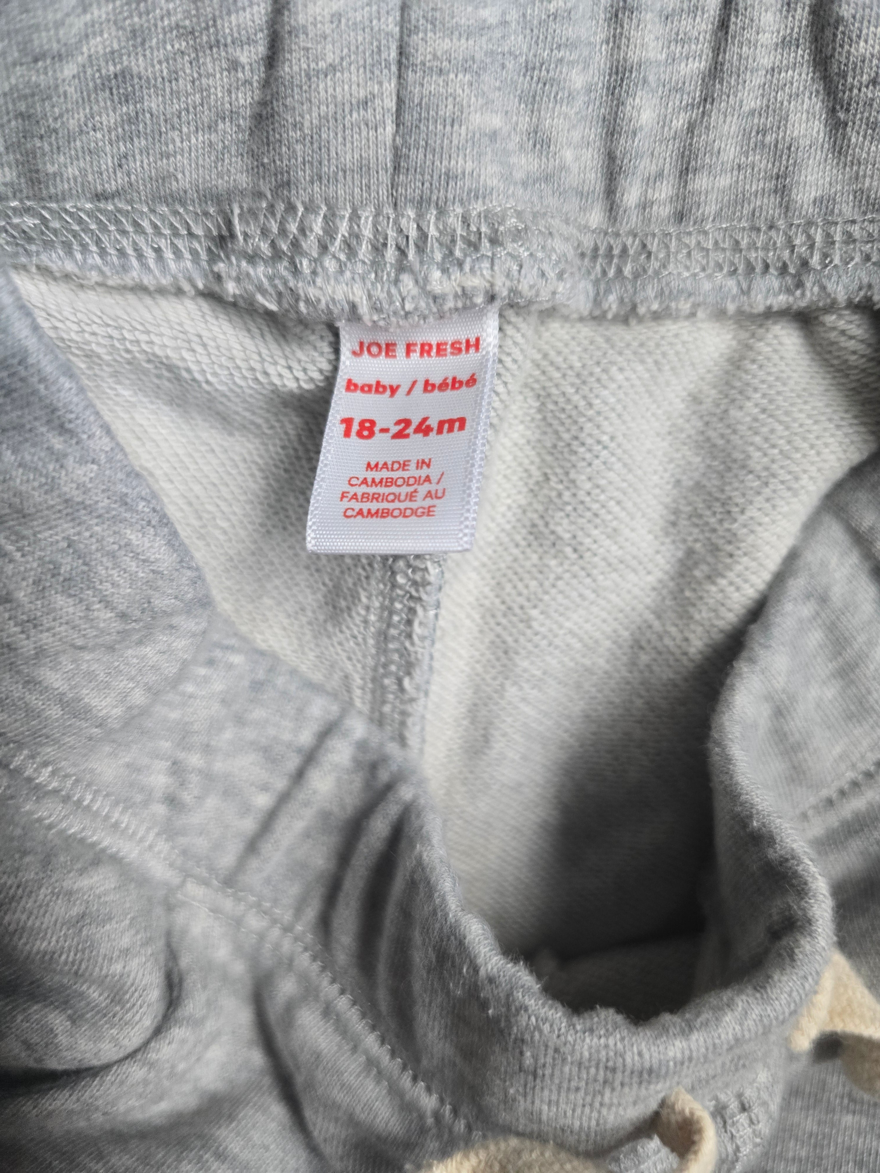 Joe Fresh Baby Grey Fleece Jogger Sweatpants | 18-24M