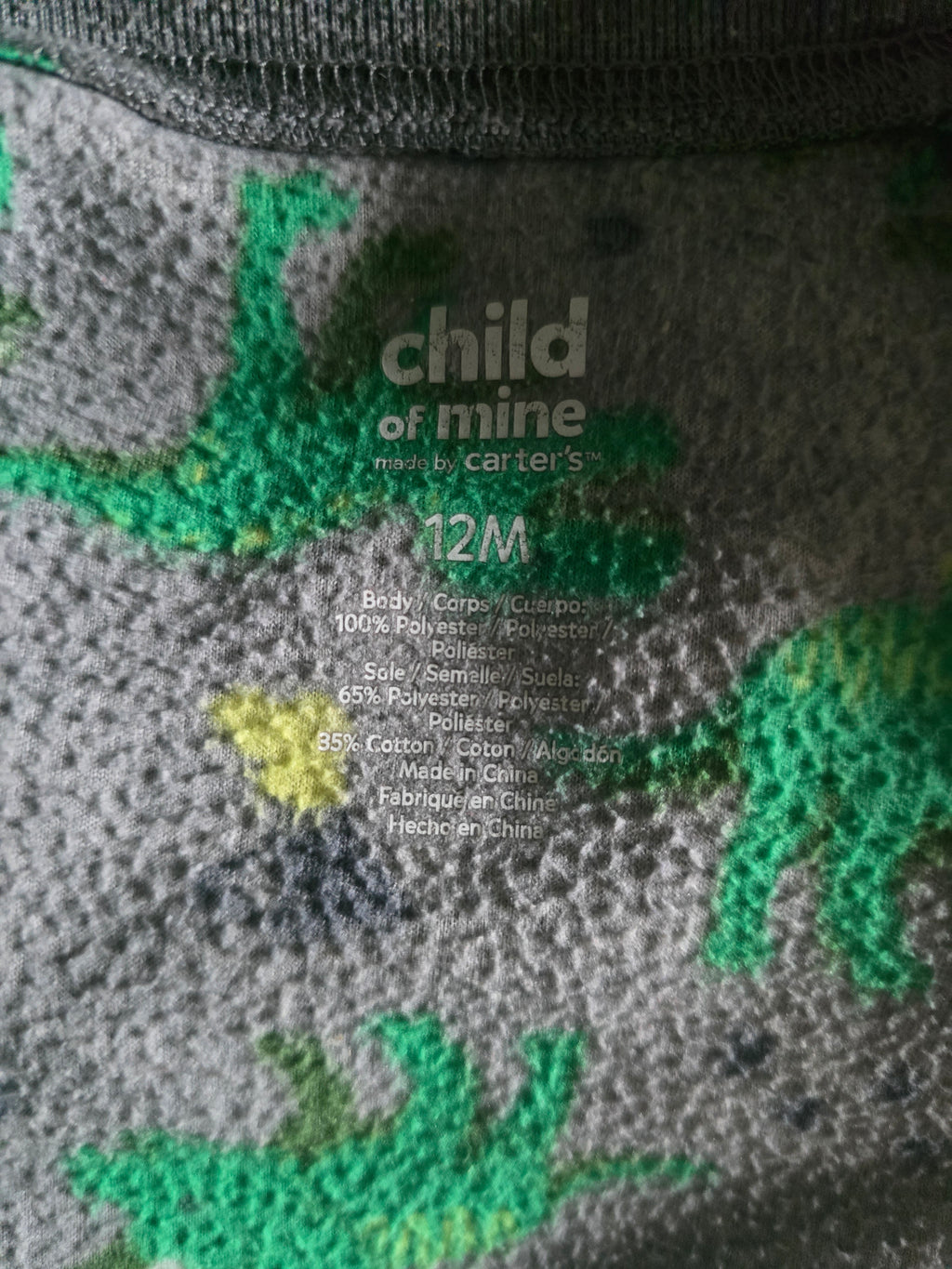 Child of Mine by Carter's Dinosaur Fleece Sleeper | 12M