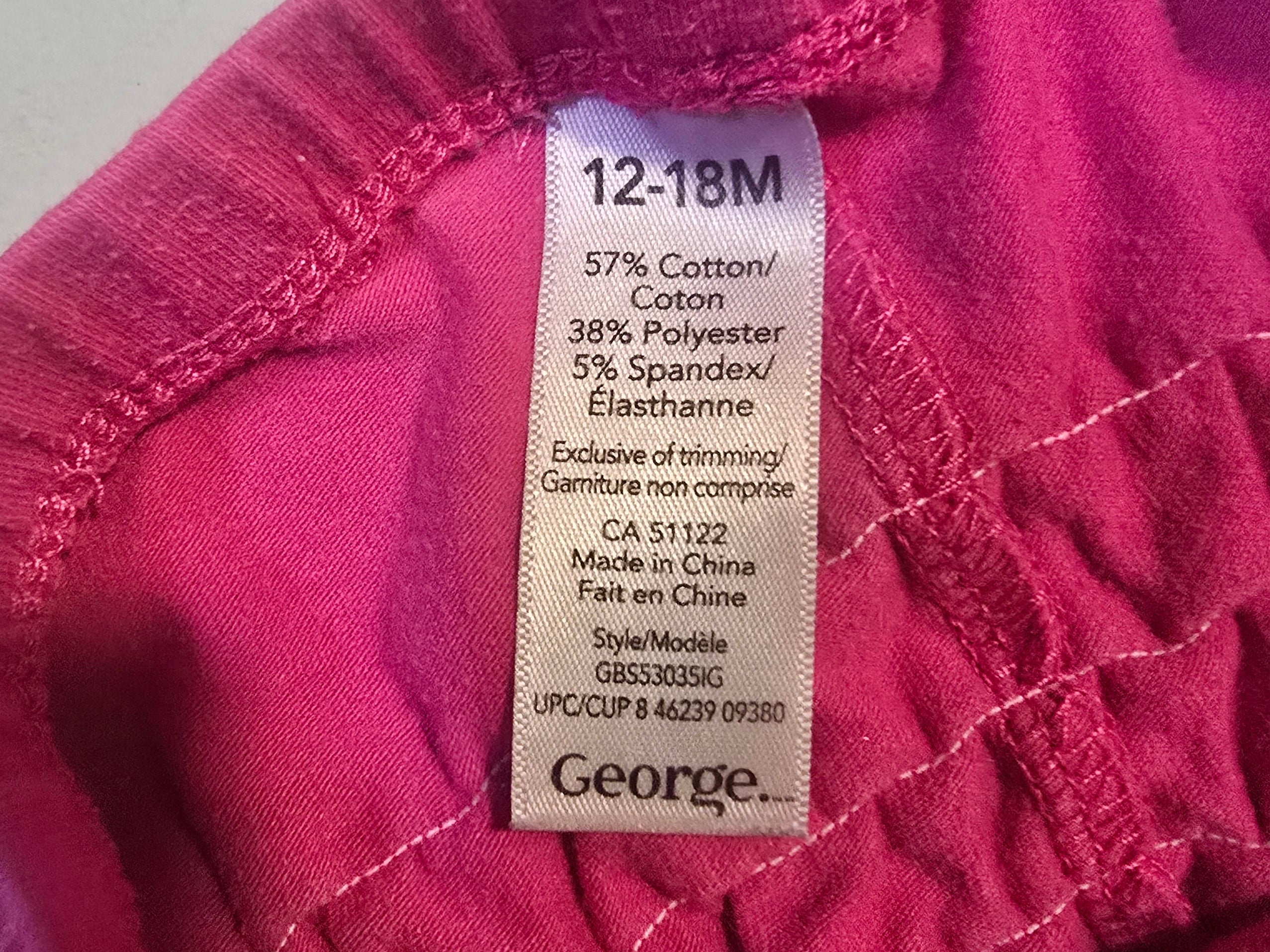 George Pink Ruffle Leggings | 12-18 month