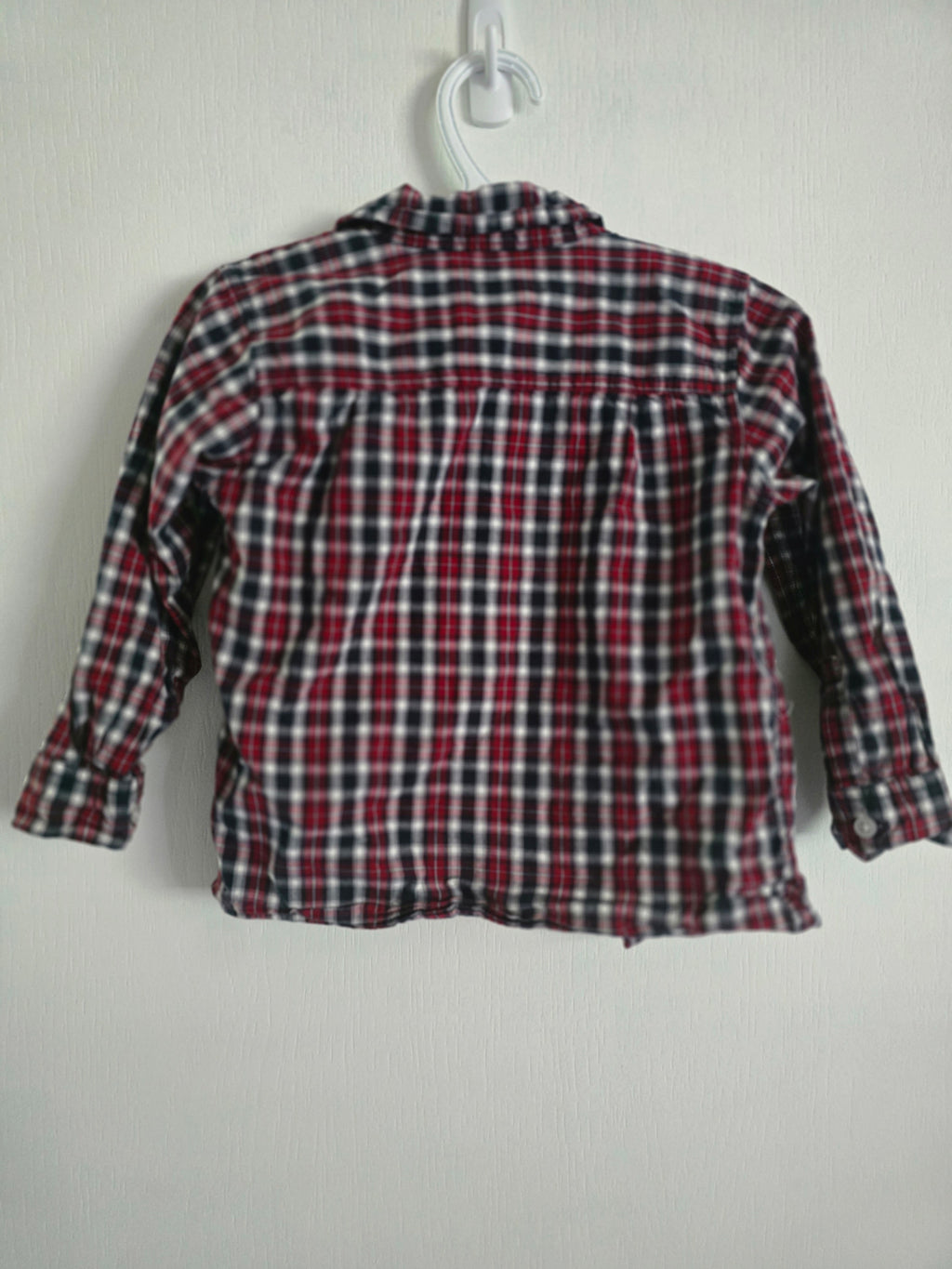 H&M Red Plaid Button-Up Shirt | 12-18 M