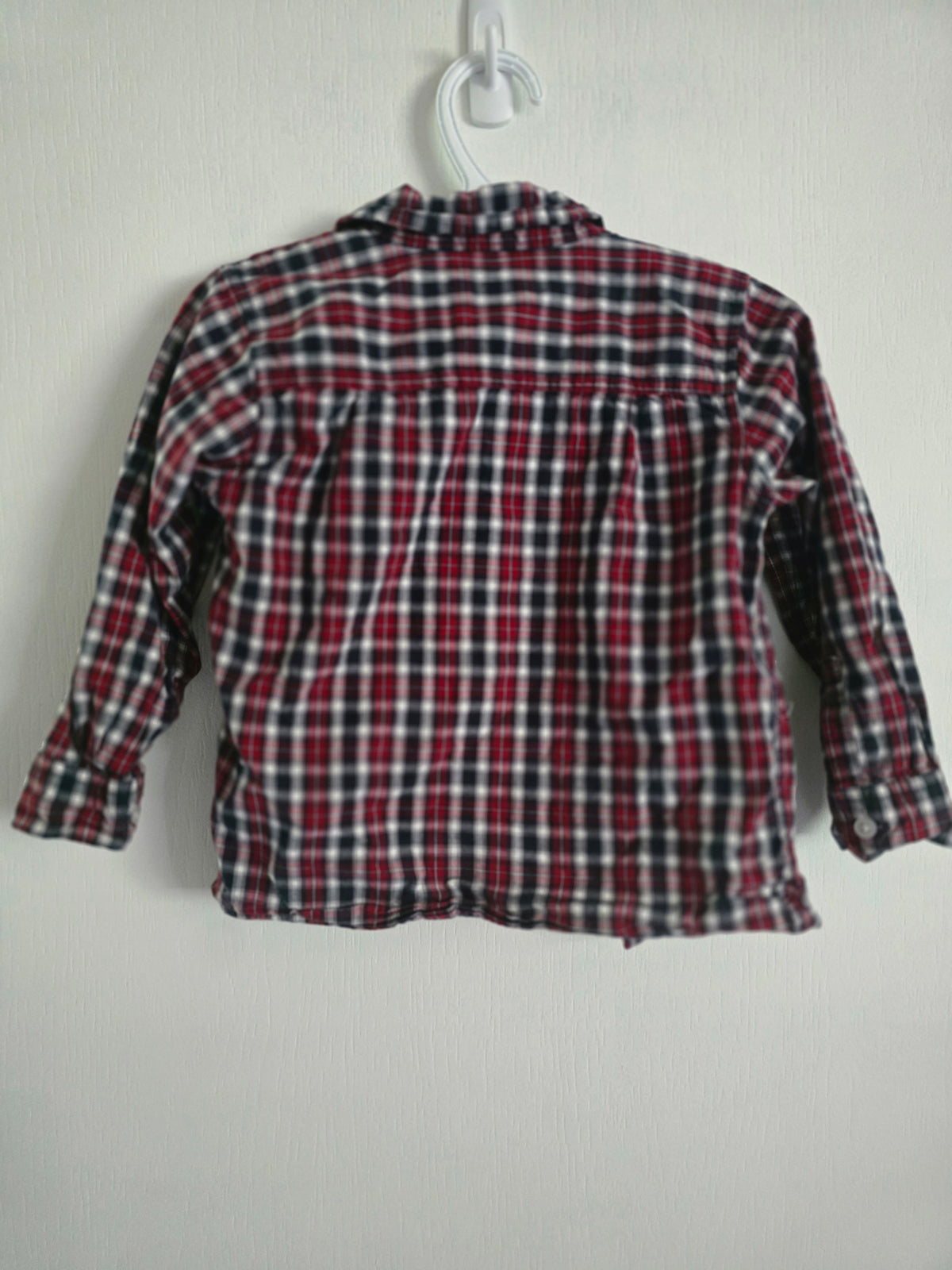 H&M Red Plaid Button-Up Shirt | 12-18 M
