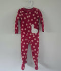 Carter's Pink Polka Dot Fleece Llama Footed Sleeper | 3T