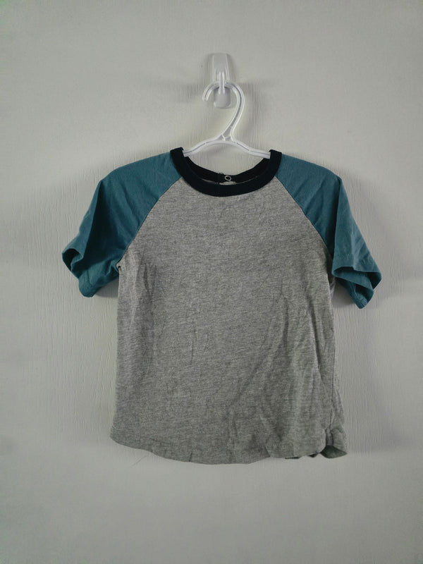George Grey & Teal Raglan Henley Shirt | 5T
