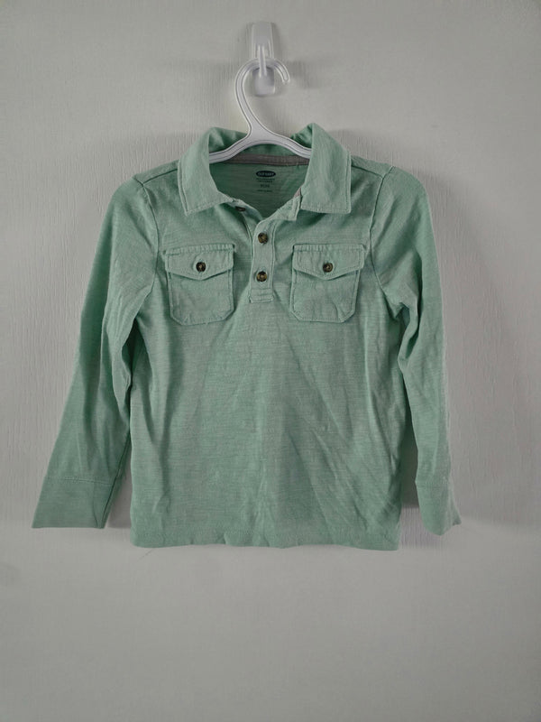 Old Navy Mint Green Utility Pocket Henley | 3T