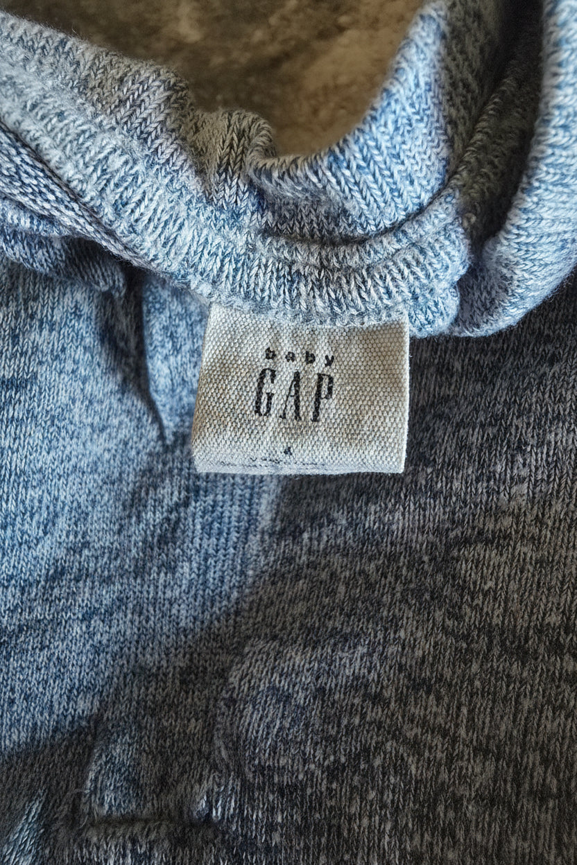 Blue Marled Button-Neck Long Sleeve | 3T