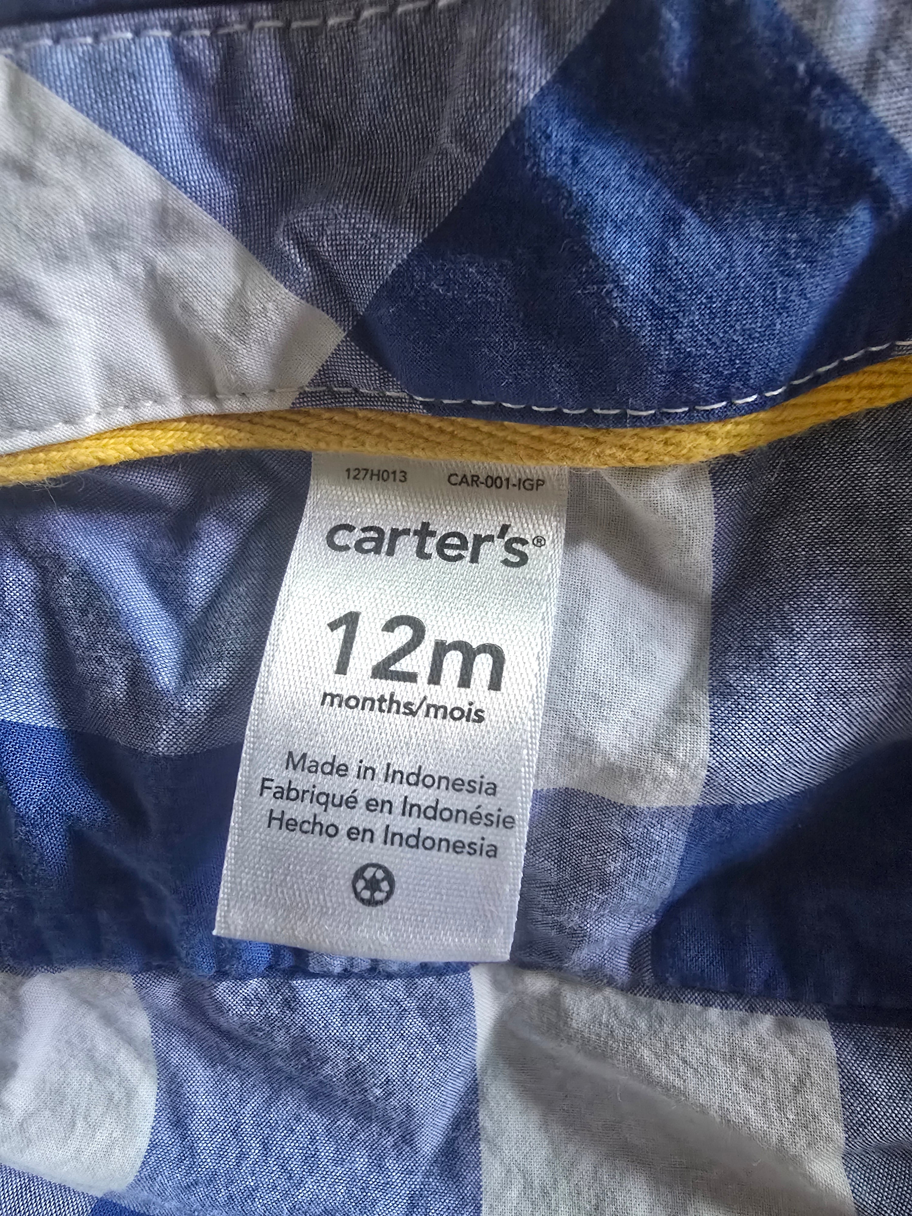 Carter's Blue Buffalo Plaid Button-Up Shirt | 12 Months