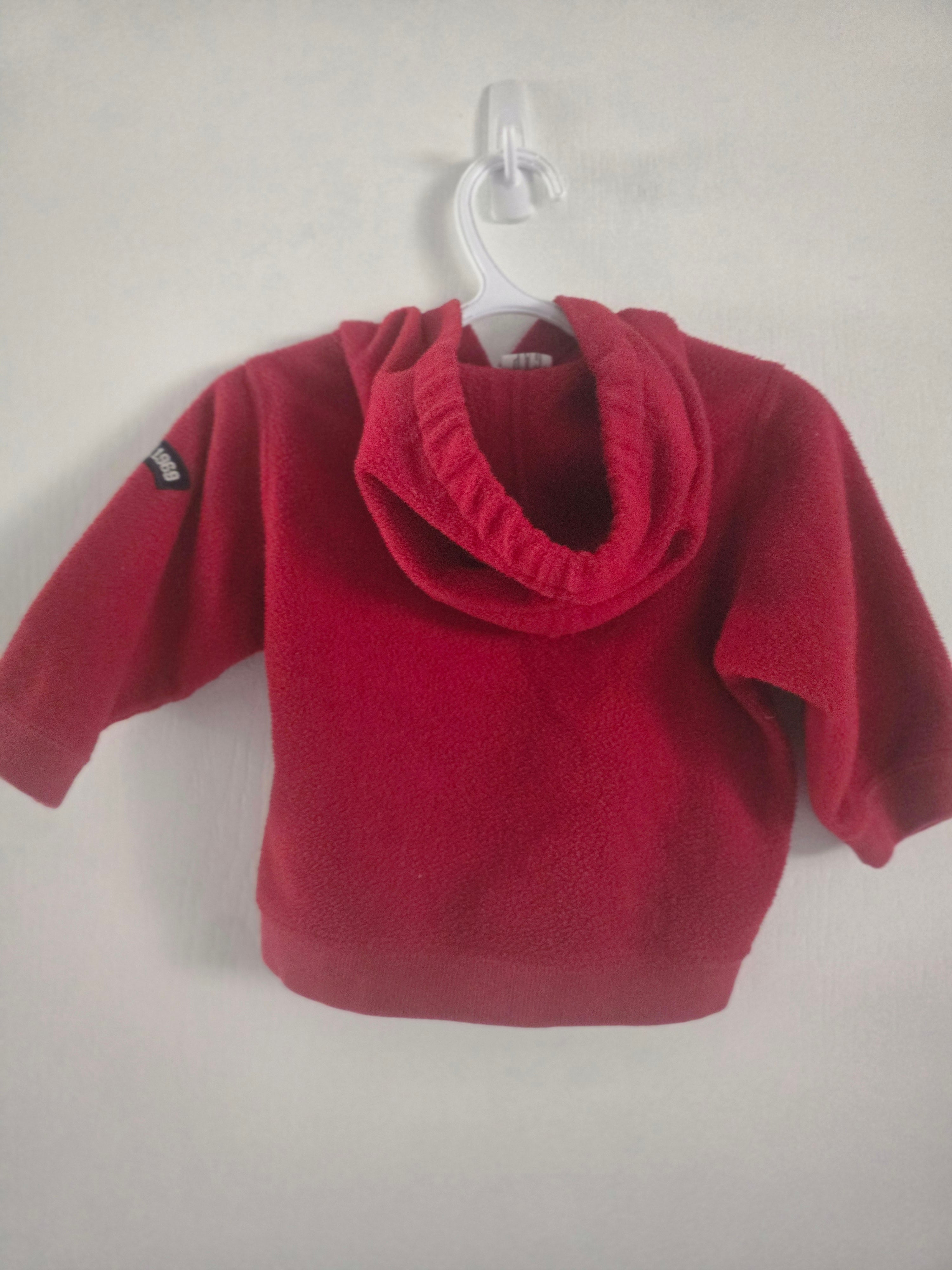 GAP Baby Red Fleece Pullover Hoodie | 12-18 Months