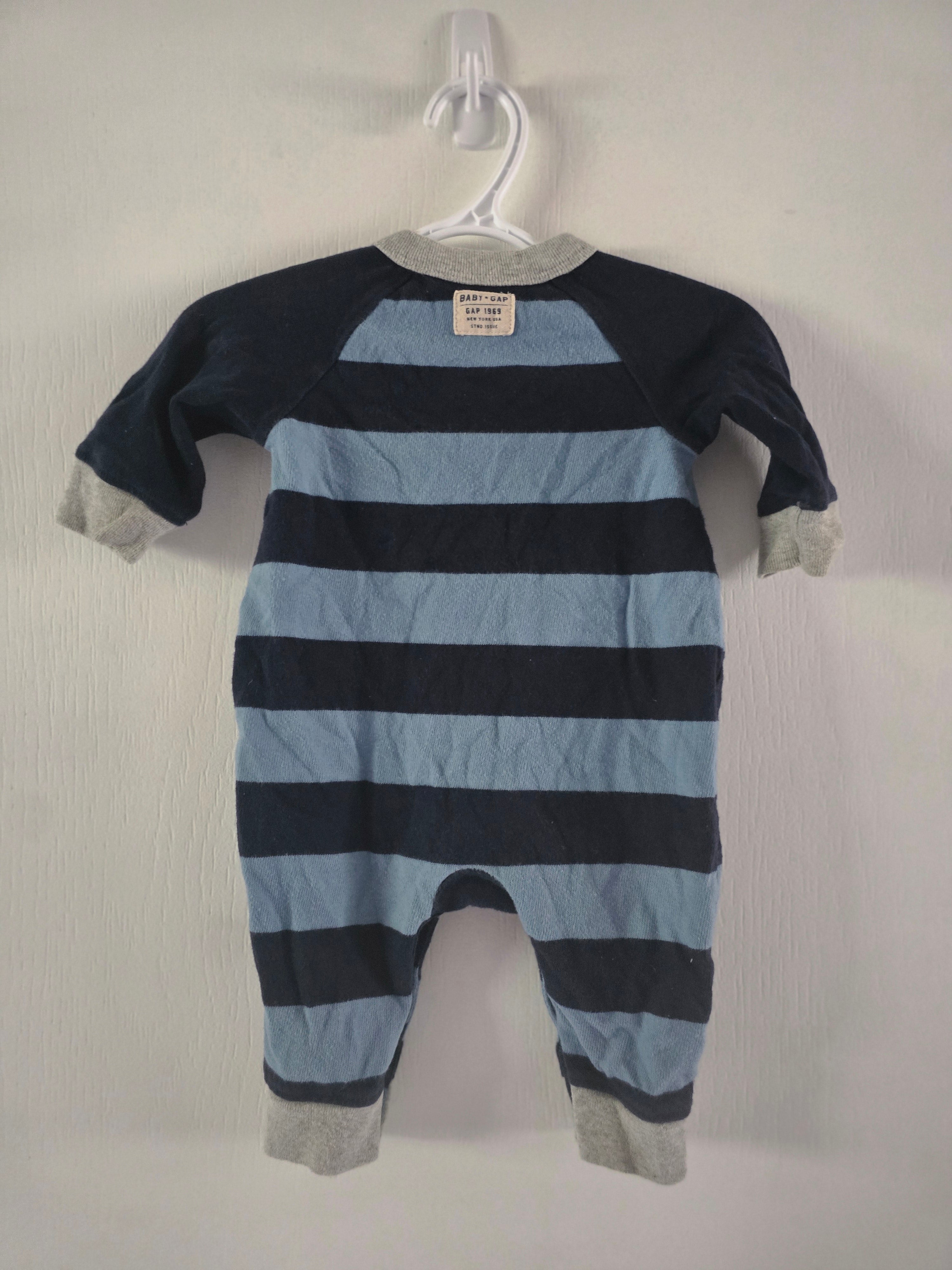 Baby Gap Blue & Navy Striped Romper | 3-6M