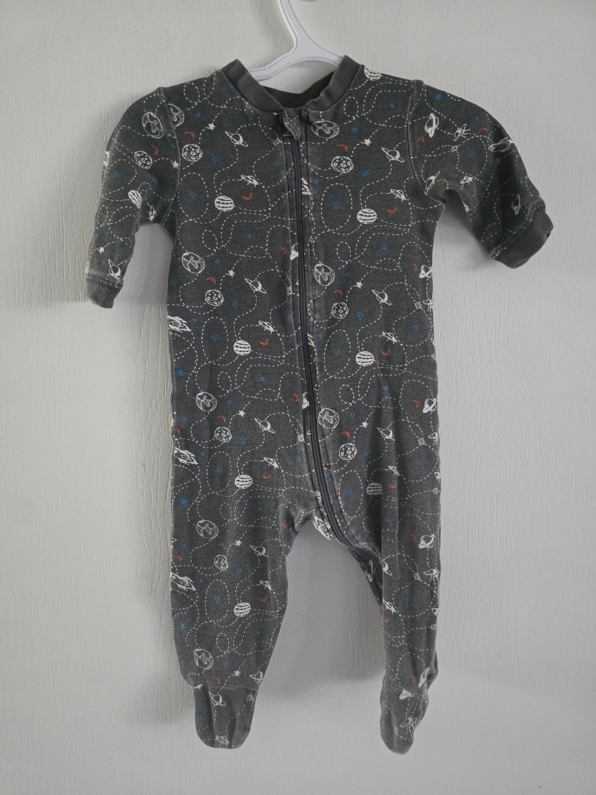 George Space Print Footed Sleeper | 3-6M