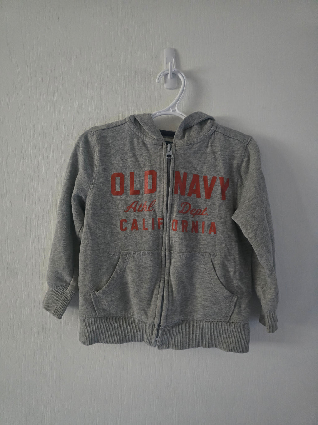 Old Navy Grey Logo Zip-Up Hoodie | 3T