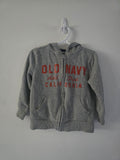 Old Navy Grey Logo Zip-Up Hoodie | 3T