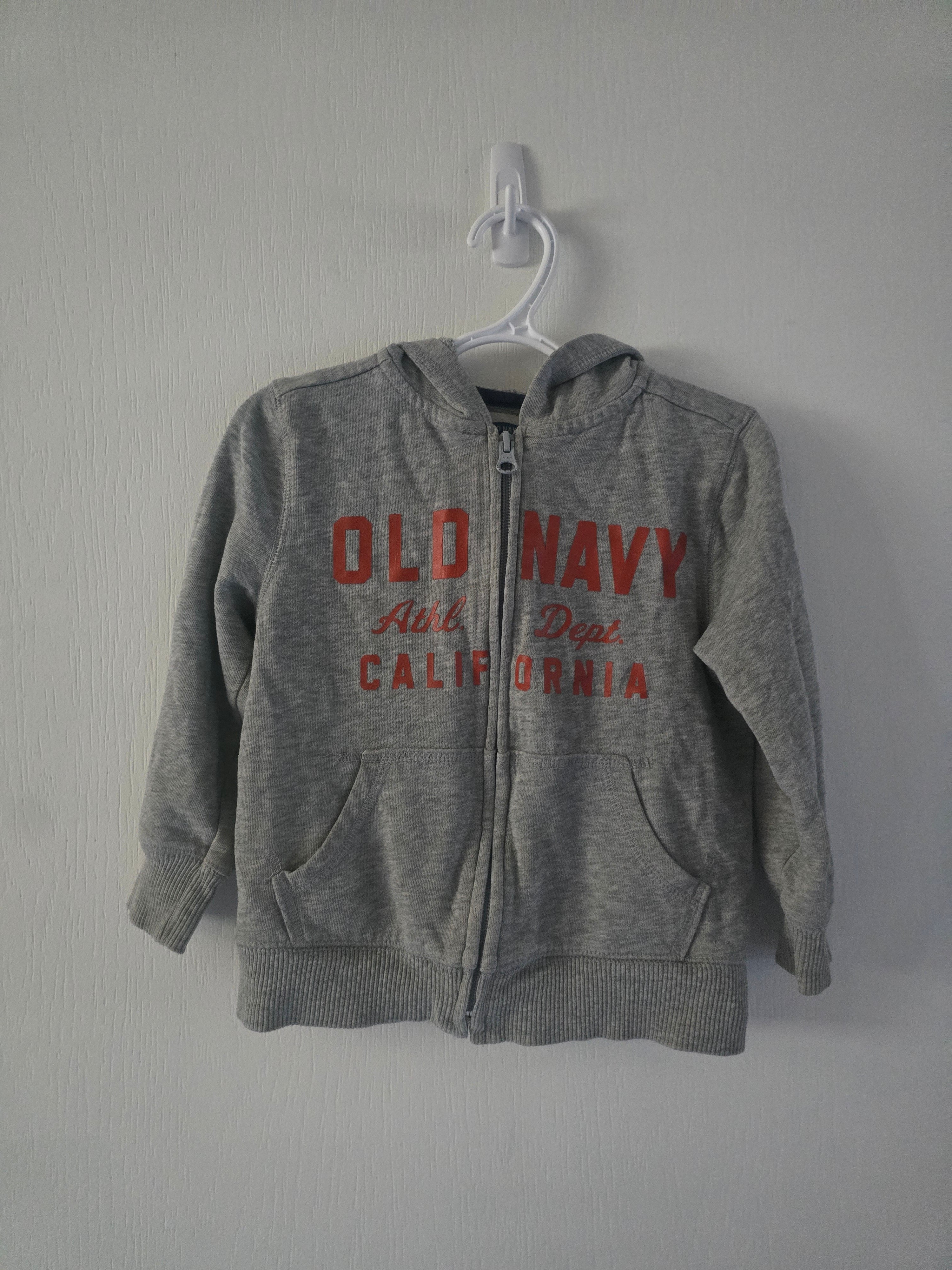 Old Navy Grey Logo Zip-Up Hoodie | 3T