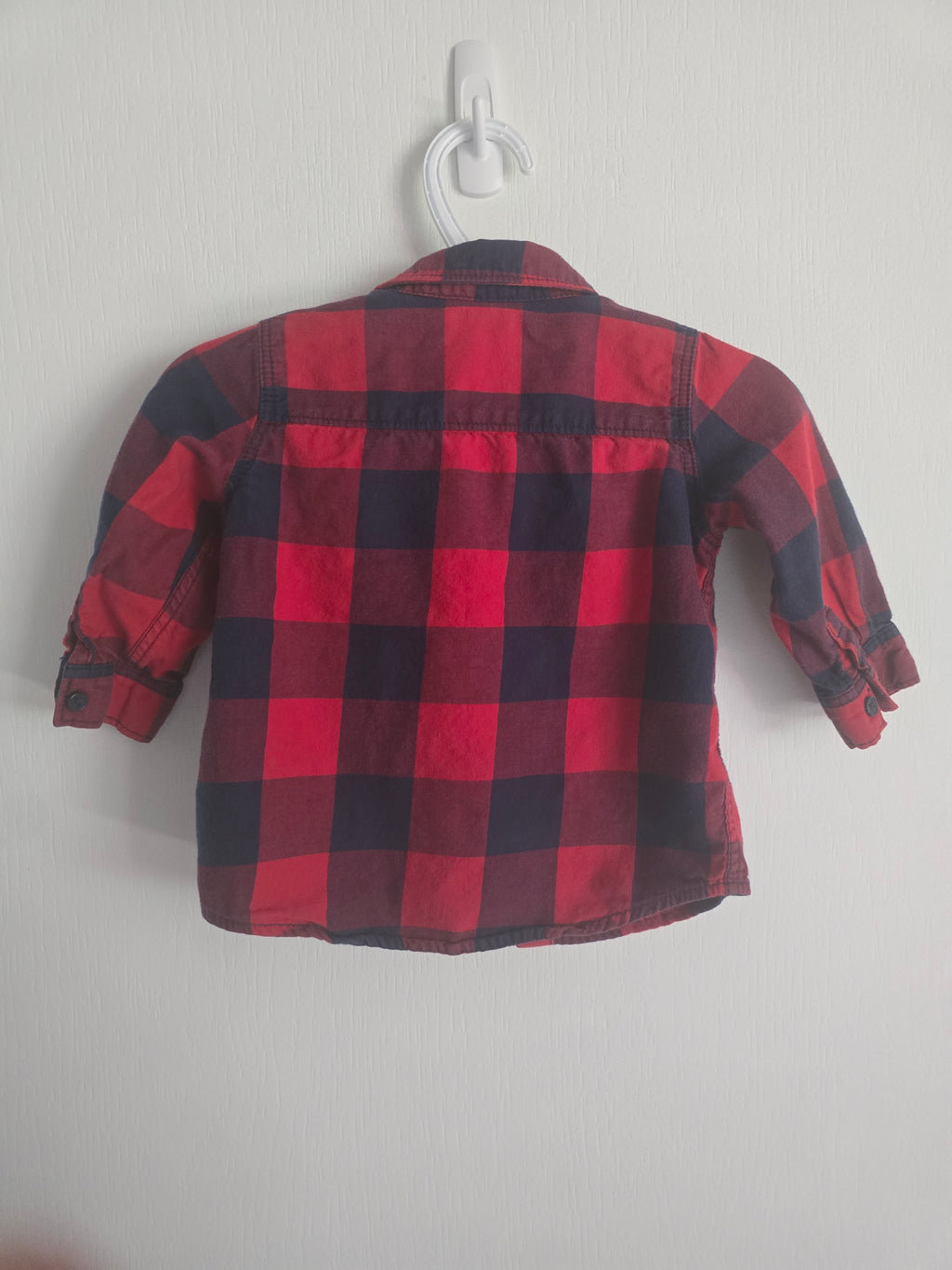 H&M Baby Red Buffalo Plaid Button-Up Shirt | 4-6M