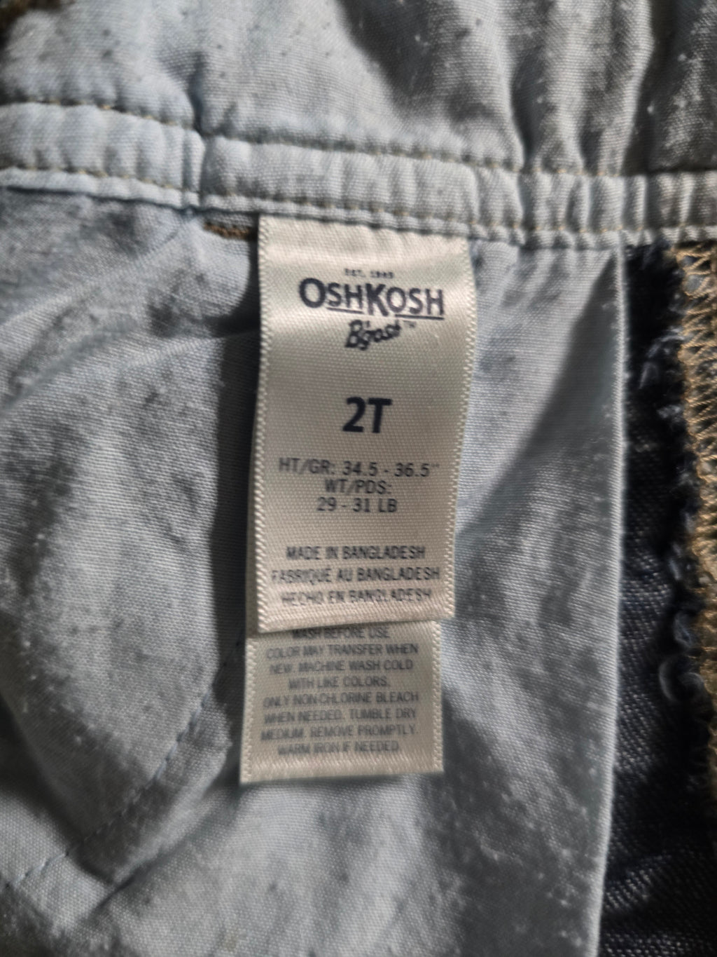 OshKosh B'gosh Denim Short Overalls | 2T