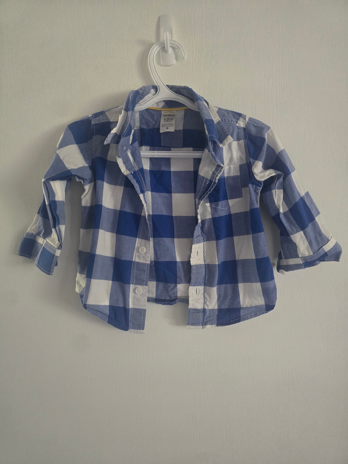 Carter's Blue Buffalo Plaid Button-Up Shirt | 12 Months