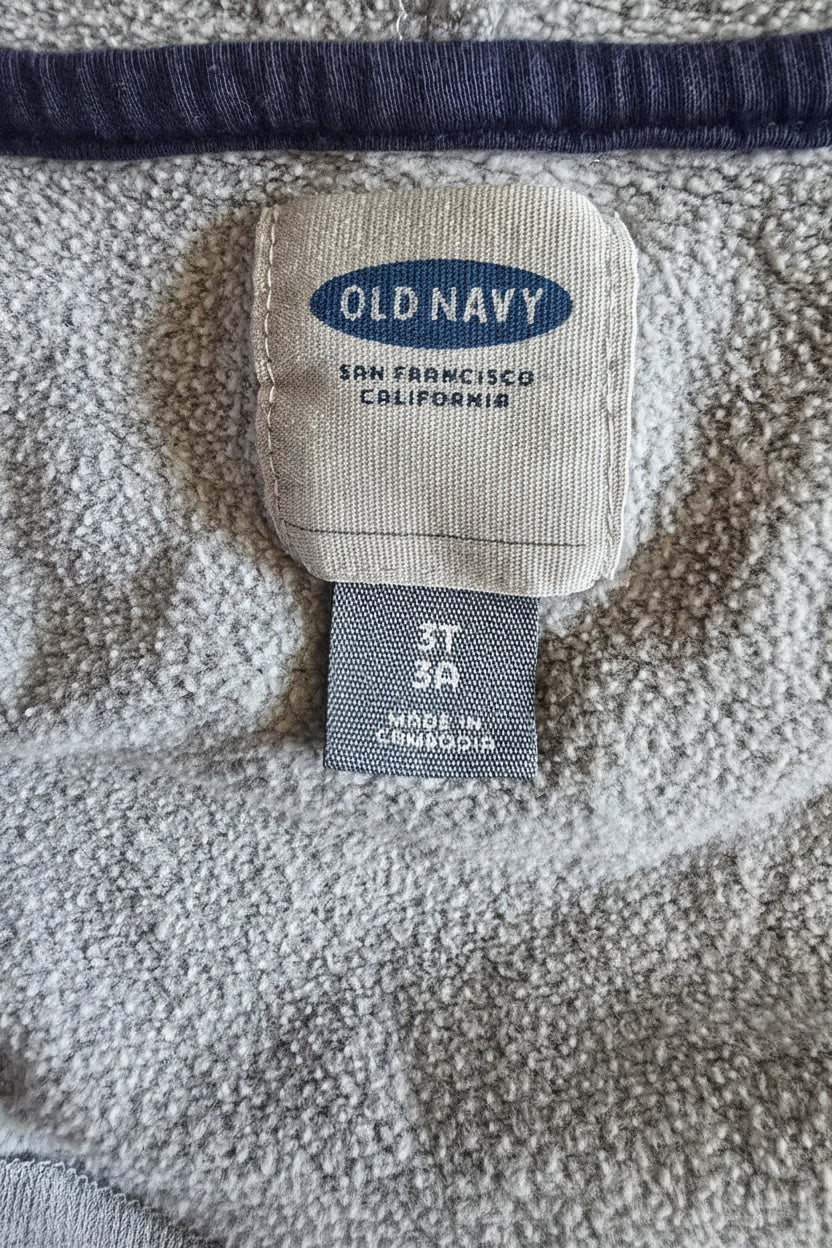 Old Navy Grey Logo Zip-Up Hoodie | 3T