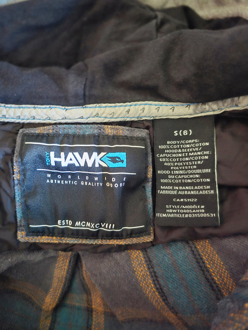 Tony Hawk Plaid Hooded Shirt Jacket | 6