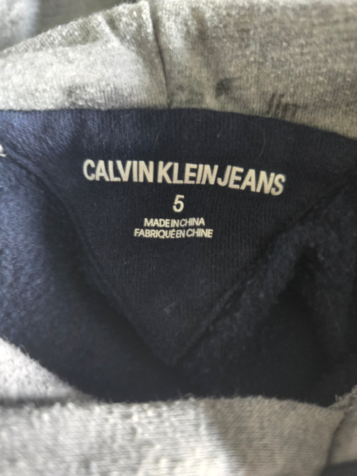 Calvin Klein Jeans Navy & Grey Logo Hoodie | 5
