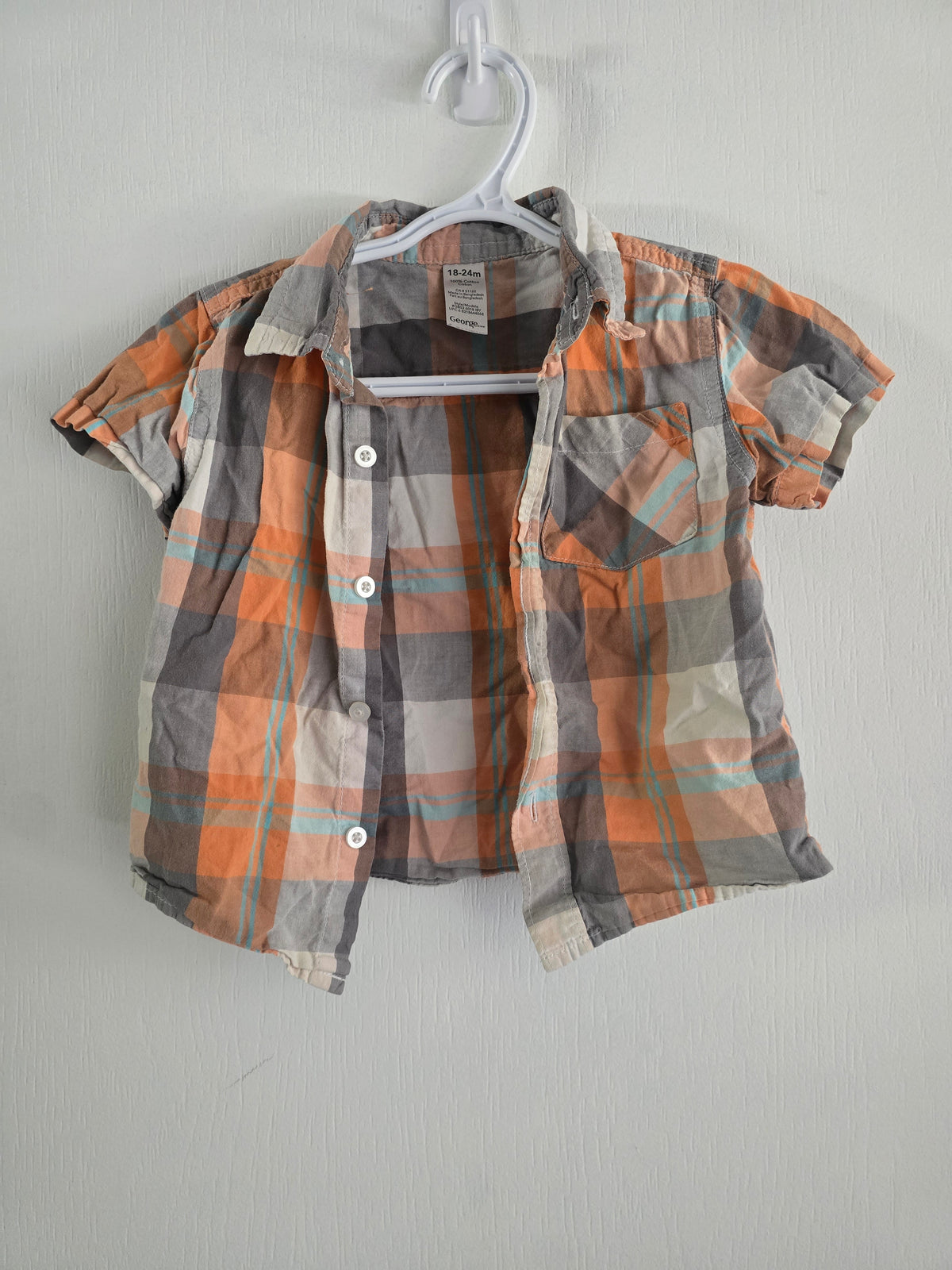 George Plaid Button-Up Shirt | Size 18–24M