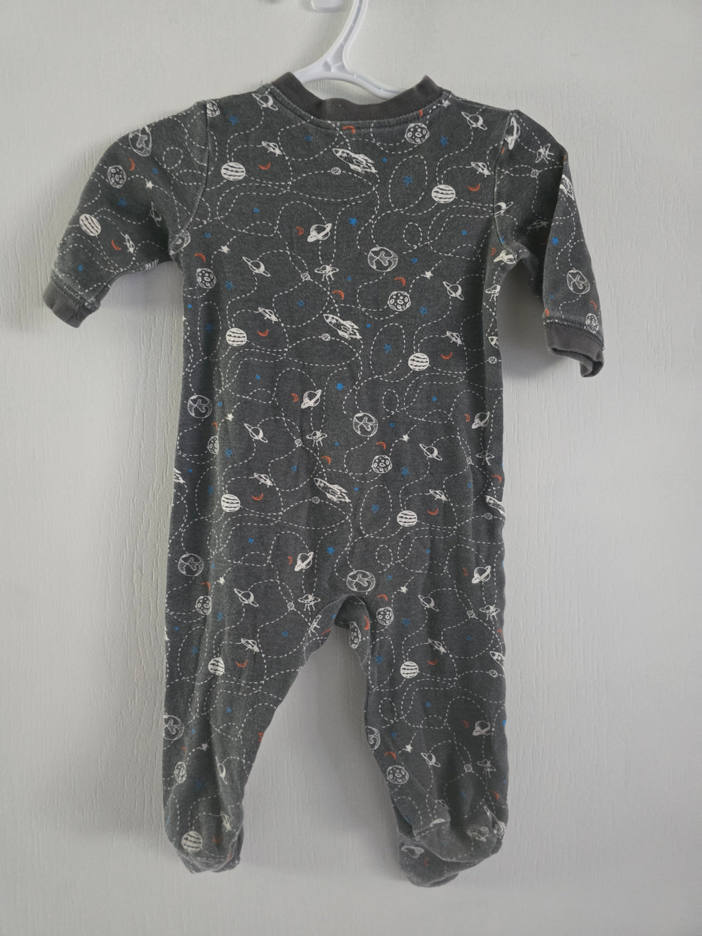 George Space Print Footed Sleeper | 3-6M